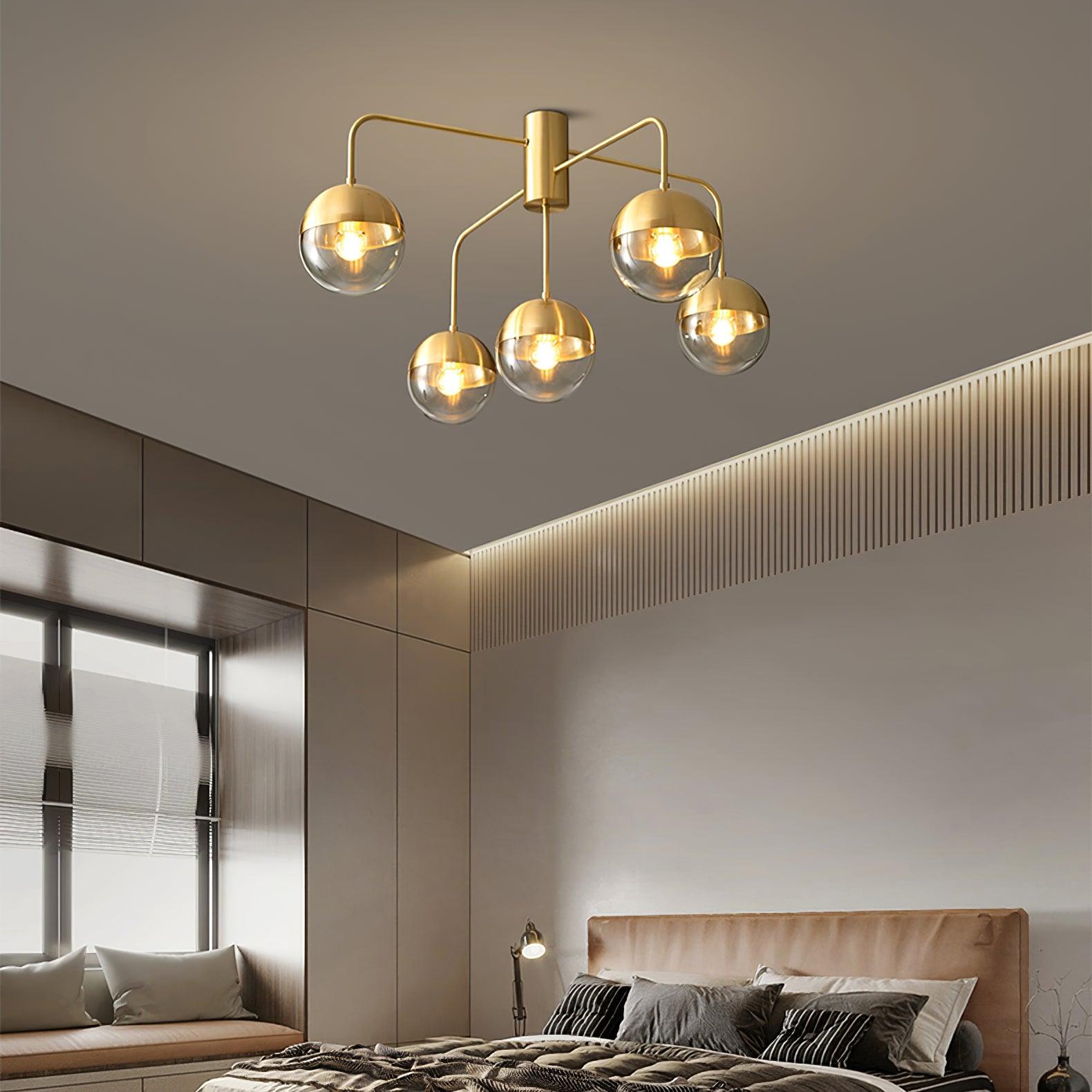Brass Globulars Ceiling Lamp - Cueteks