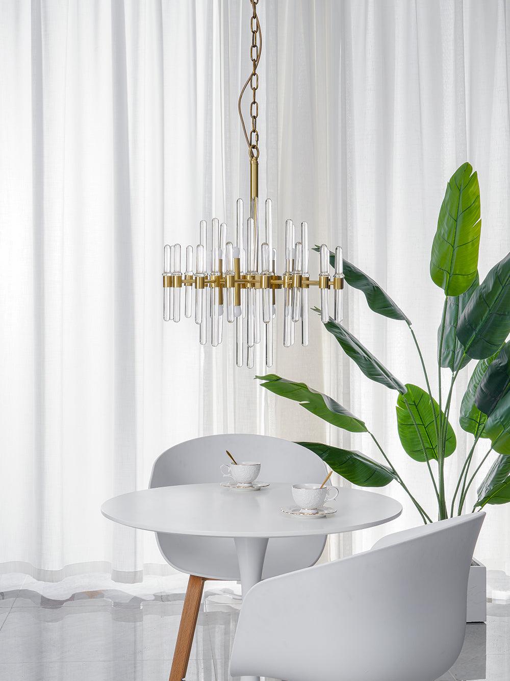 Vintage Antique Brass Chandelier - Cueteks