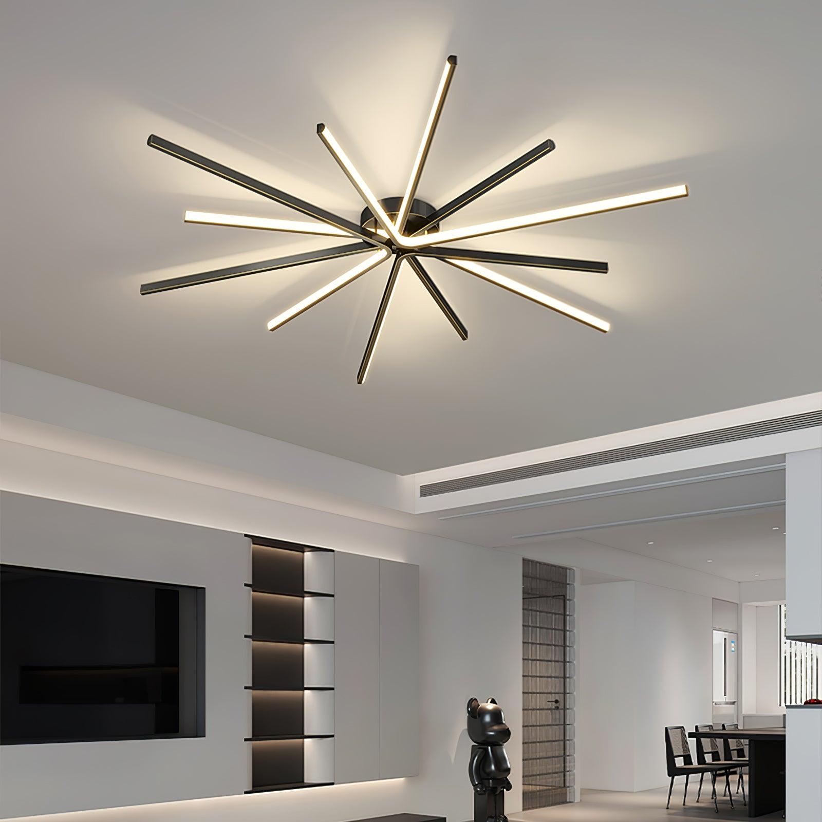 Brass Starbursts Ceiling Lamp - Cueteks