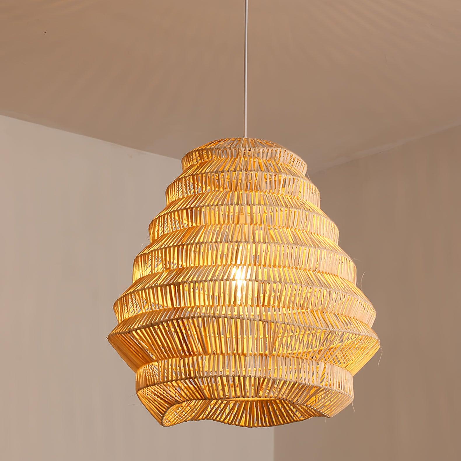 Bamboo Spiral Pendant Lamp - Cueteks