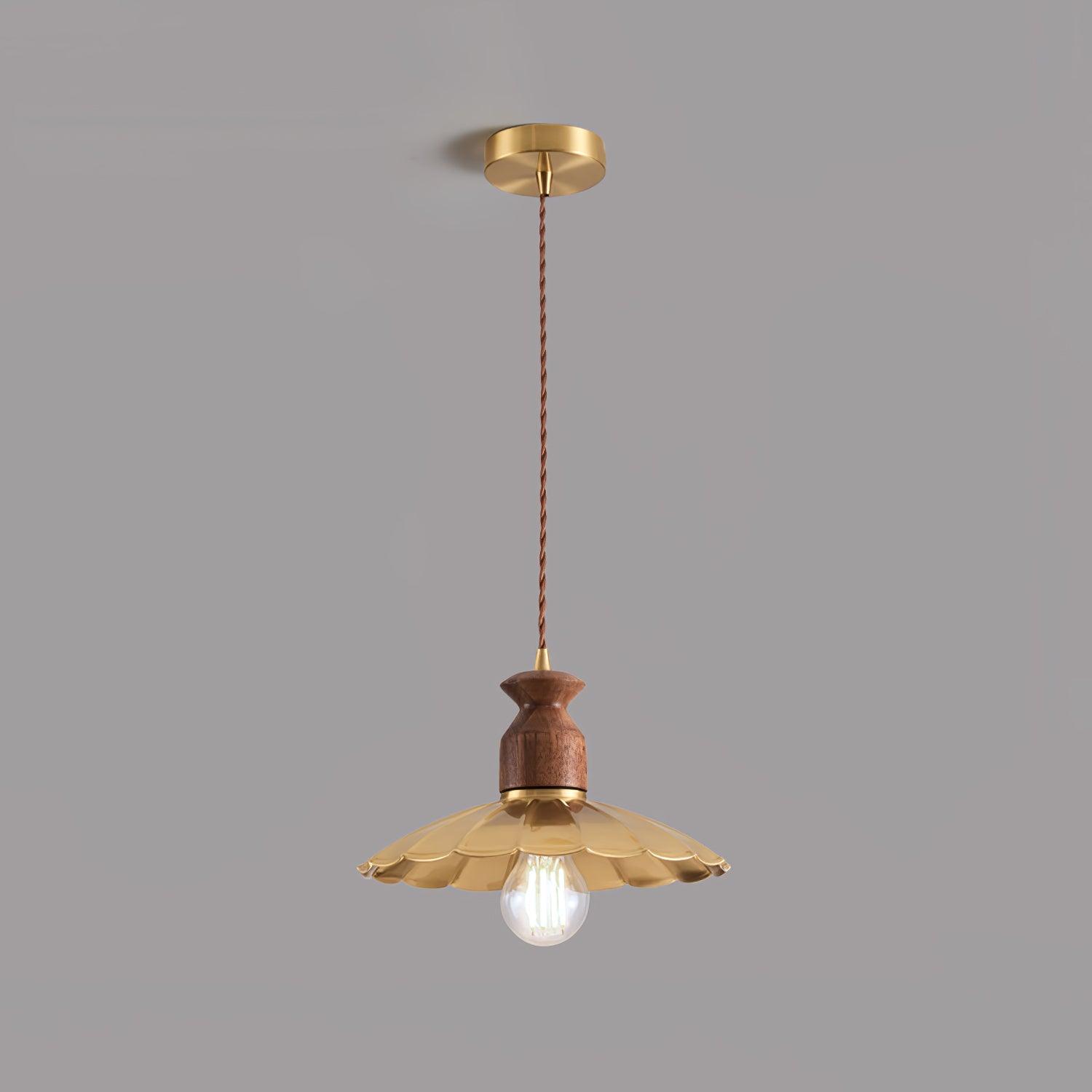 Brass Crest Pendant Light - Cueteks