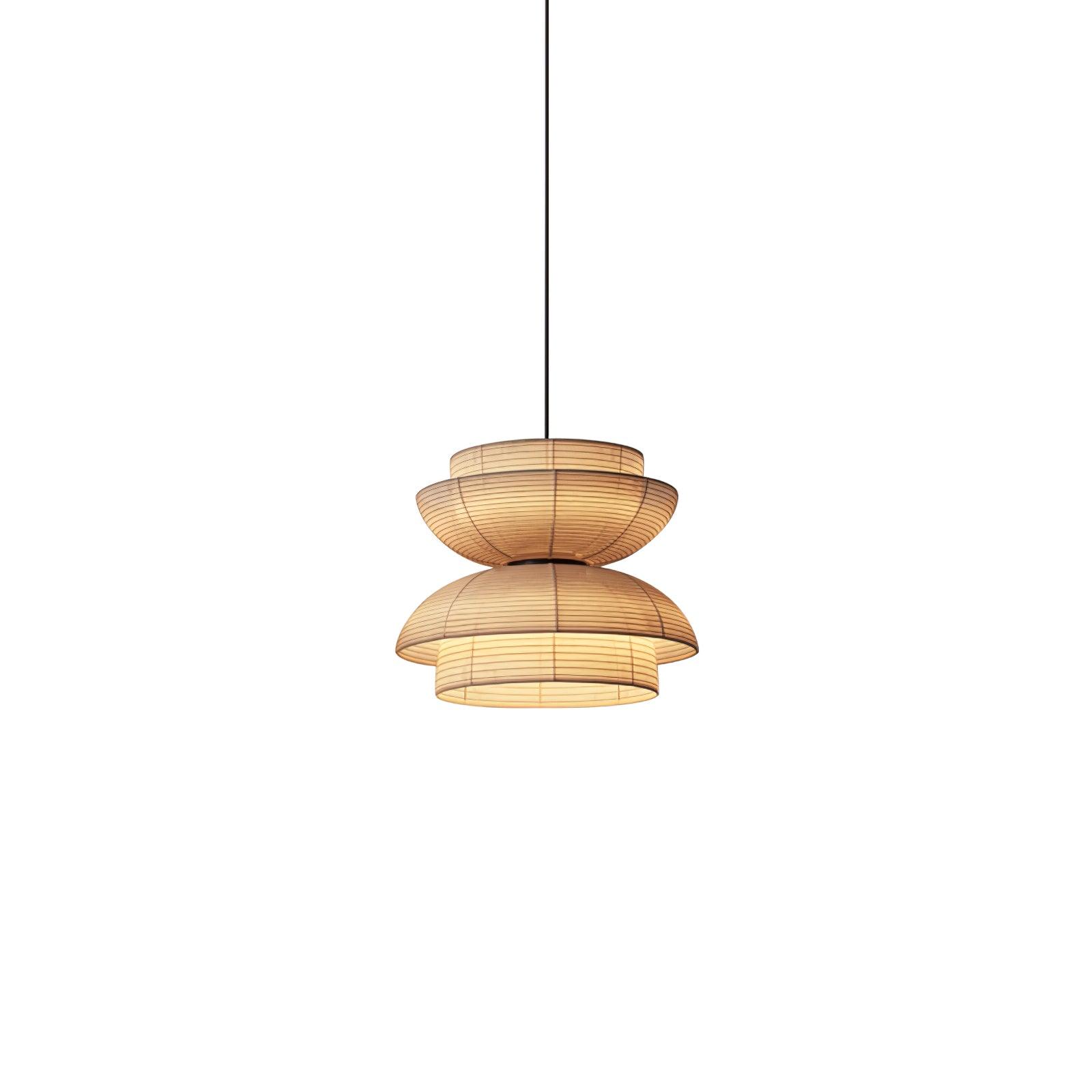 Model B opposing fabric bowl and dome with short upper tube and lower cylindrical collar, isolated on white