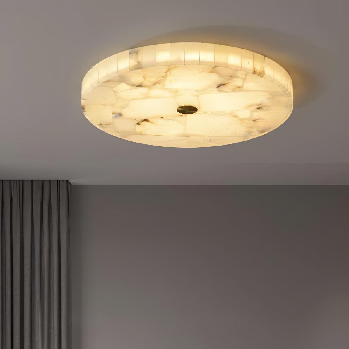 Round Alabaster Ceiling Lamp - Cueteks
