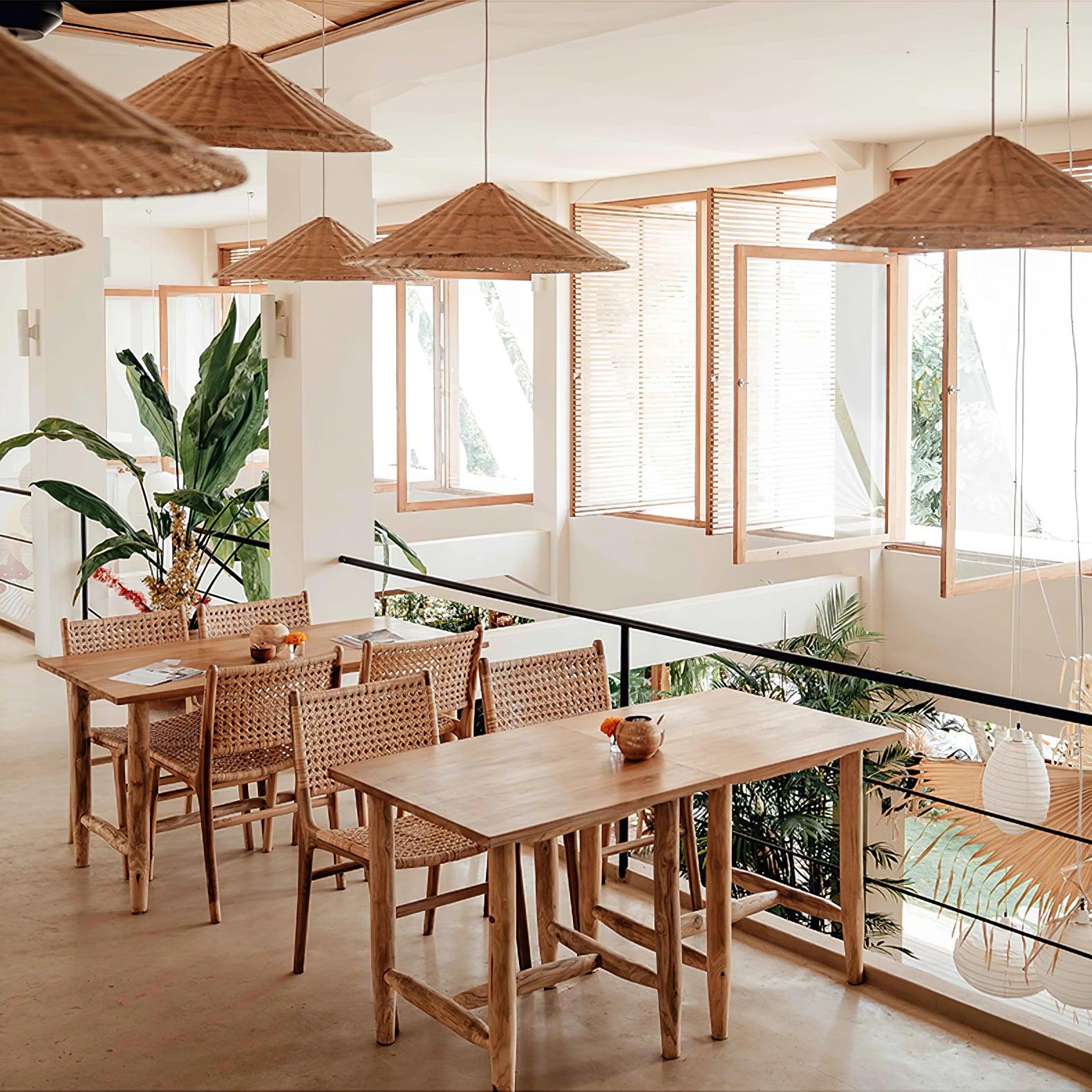 Rattan Hat Pendant Light - Cueteks