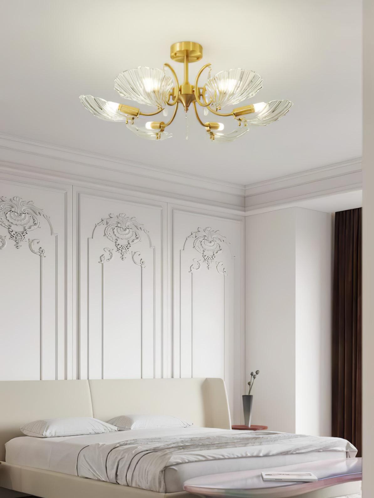 Shell Brass Ceiling Lamp - Cueteks