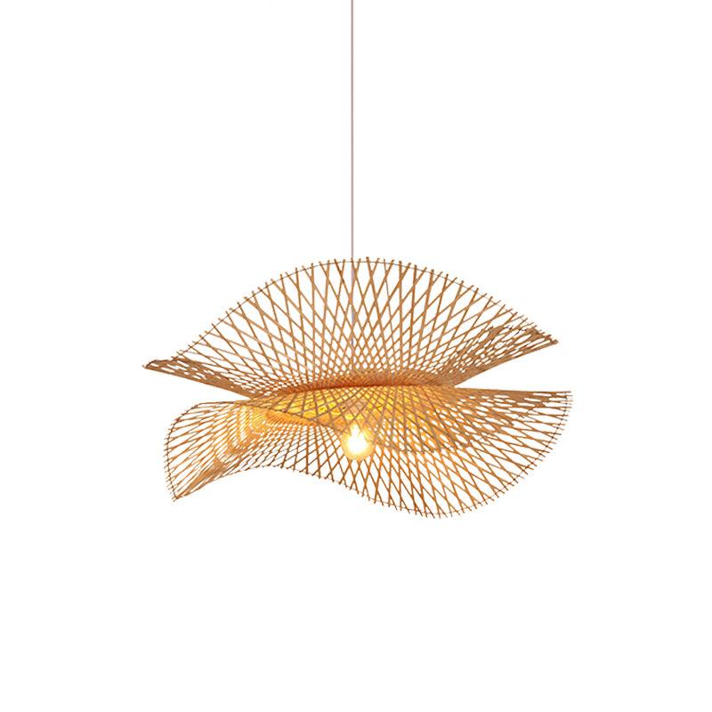 Double-layer bamboo frame suspended from a single cord