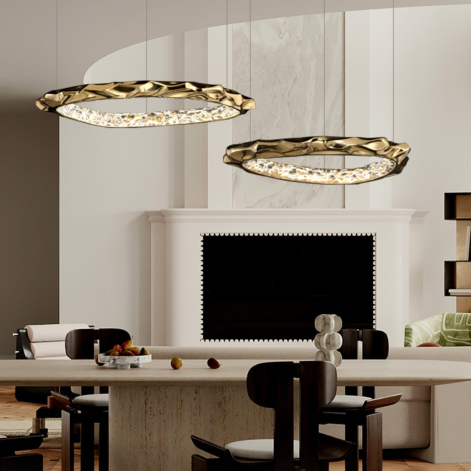 Resin Circlet Brass Pendant Lamp - Cueteks