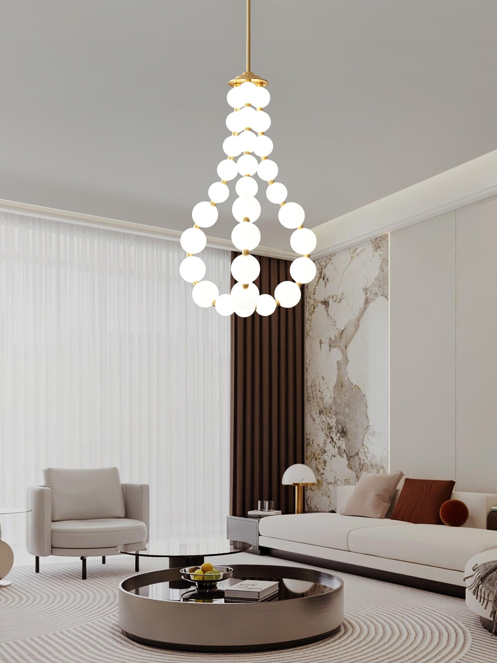 Acrylic Pearl Necklace Chandelier - Cueteks