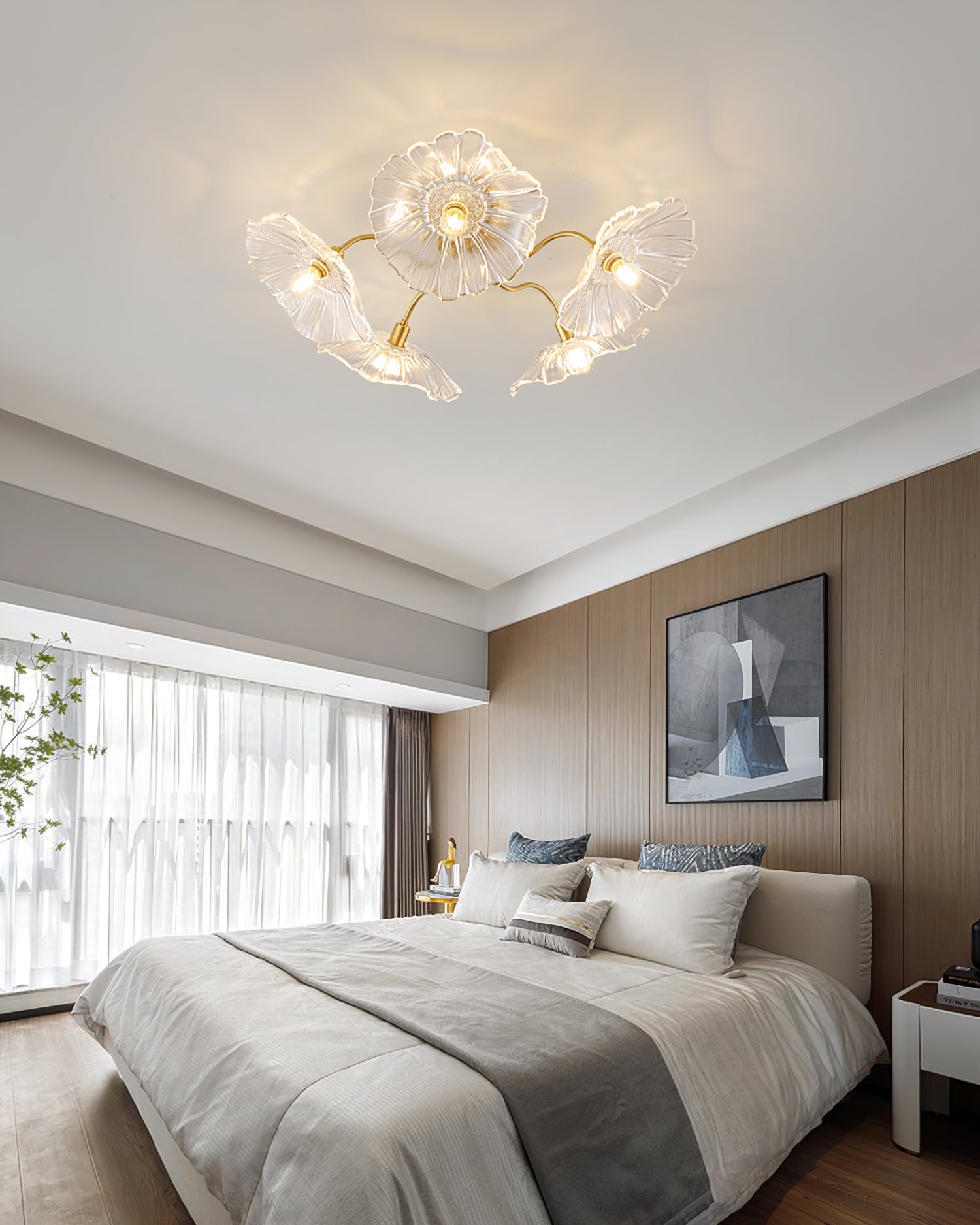 Lotus Leaf Glass Ceiling Lamp - Cueteks