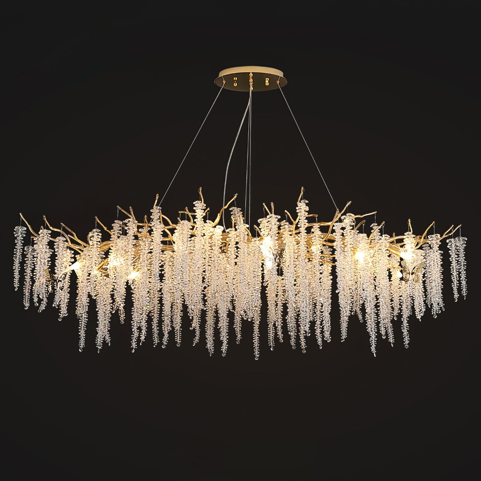 Wisteria Flower Crystal Chandelier - Cueteks