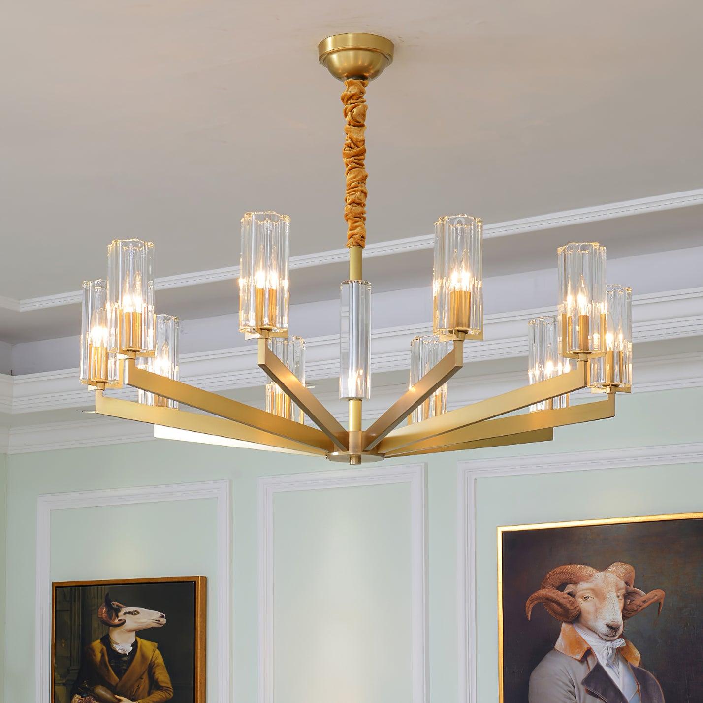 Kayla Brass Chandelier - Cueteks