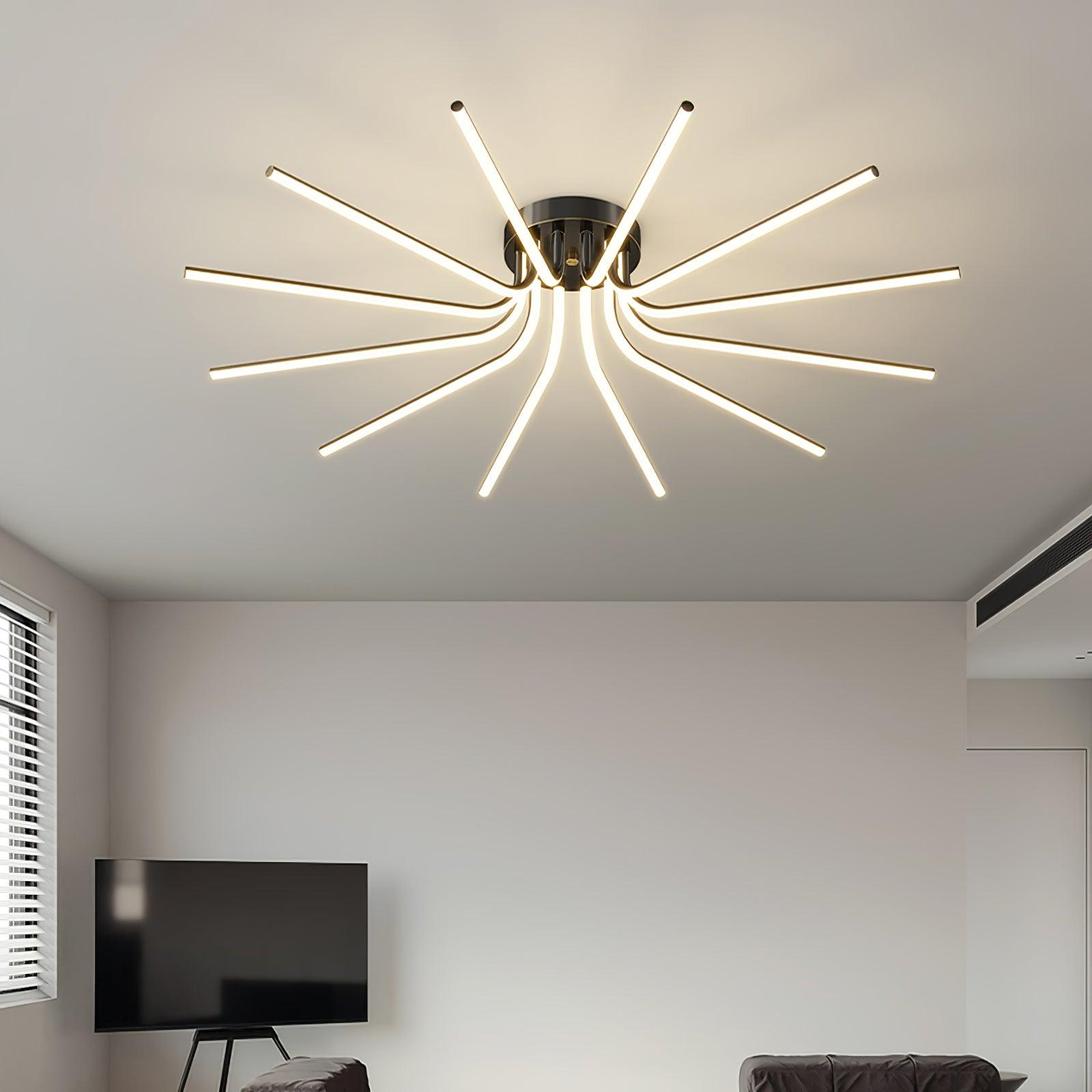 Brass Starbursts Ceiling Lamp - Cueteks