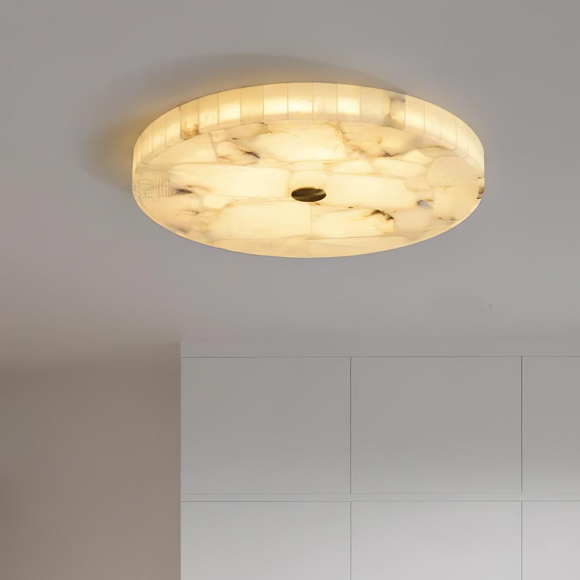 Round Alabaster Ceiling Lamp - Cueteks