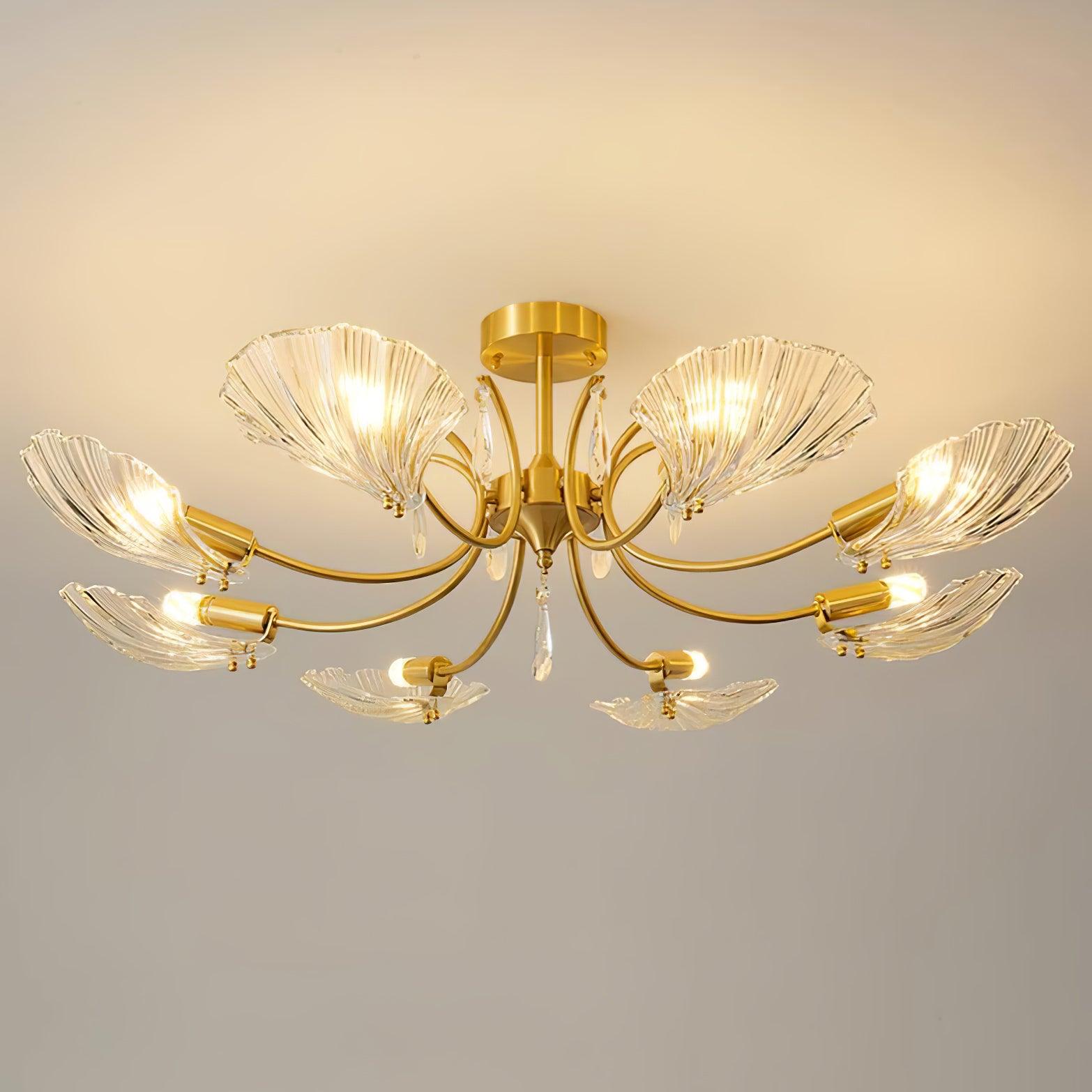 Shell Brass Ceiling Lamp - Cueteks