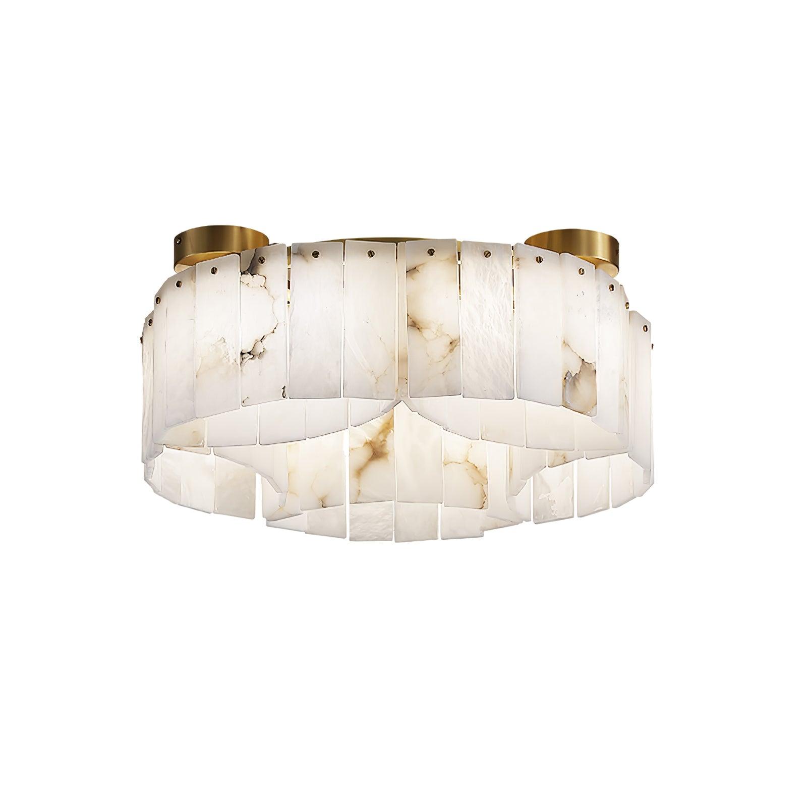 Luxe Alabaster Brass Ceiling Lamp - Cueteks