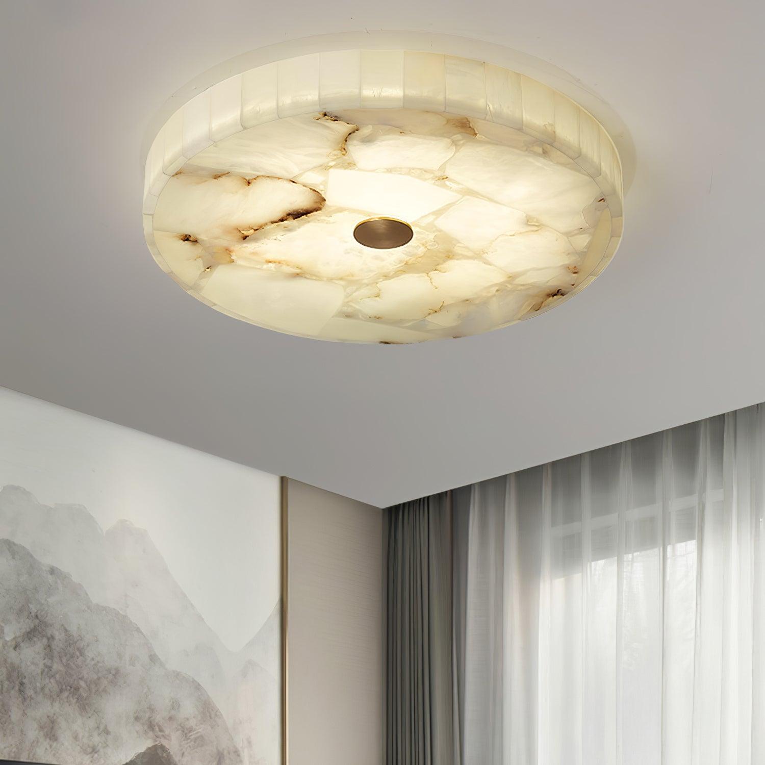 Round Alabaster Ceiling Lamp - Cueteks
