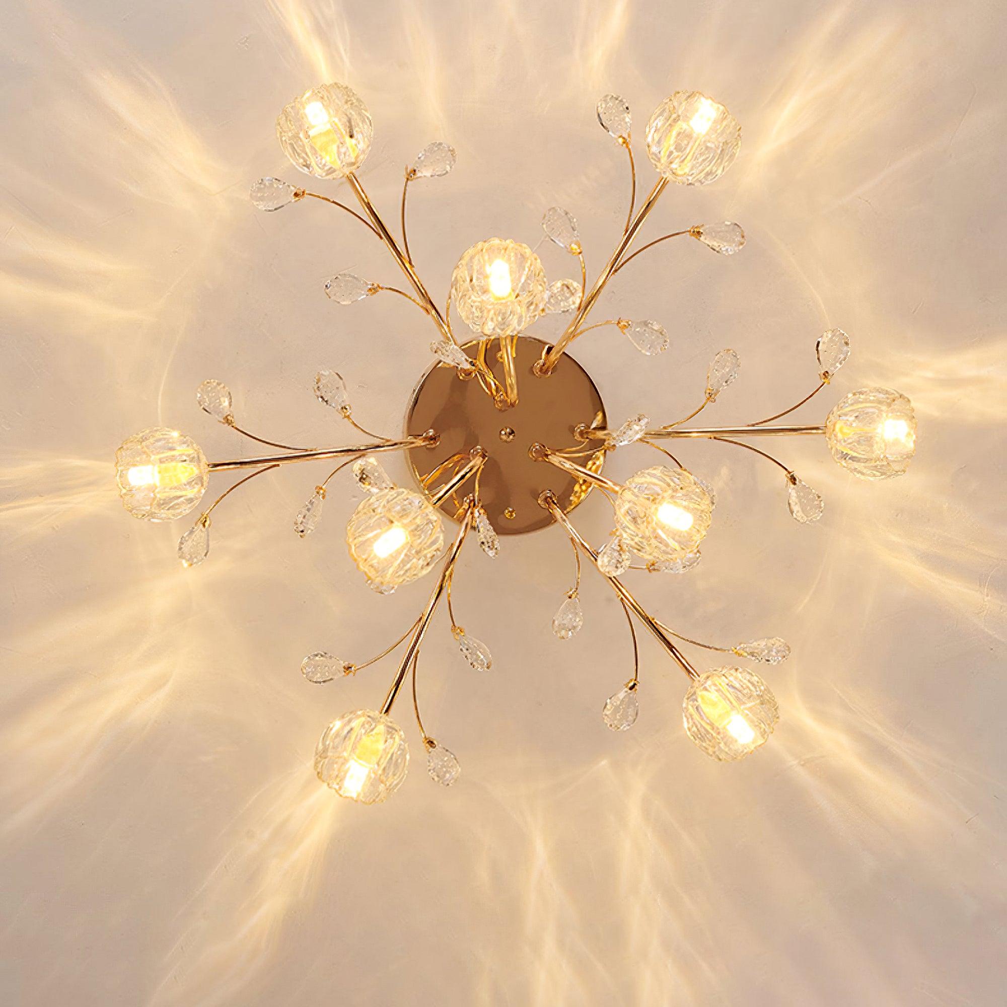 Crystal Flower Ceiling Light - Cueteks