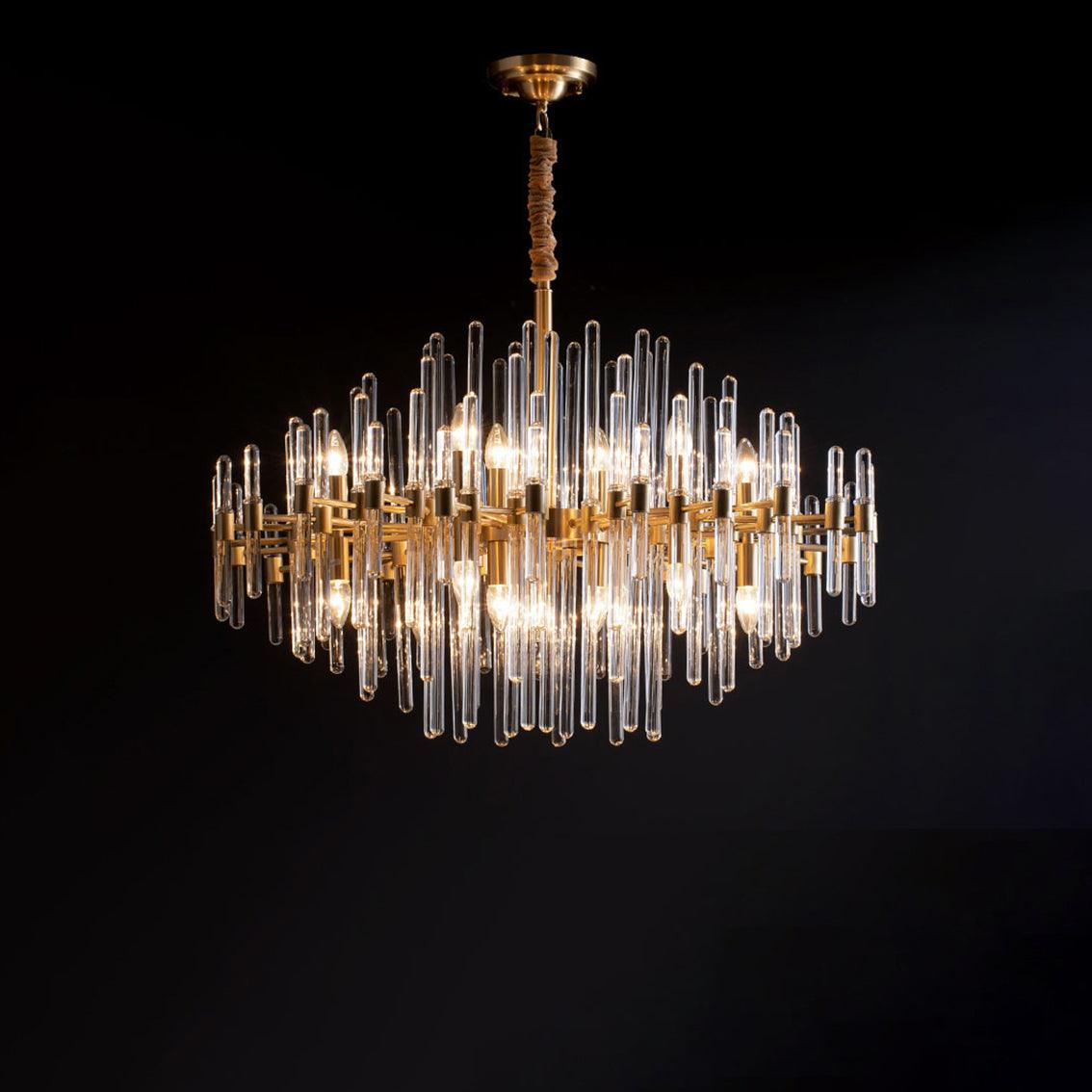 Vintage Antique Brass Chandelier - Cueteks