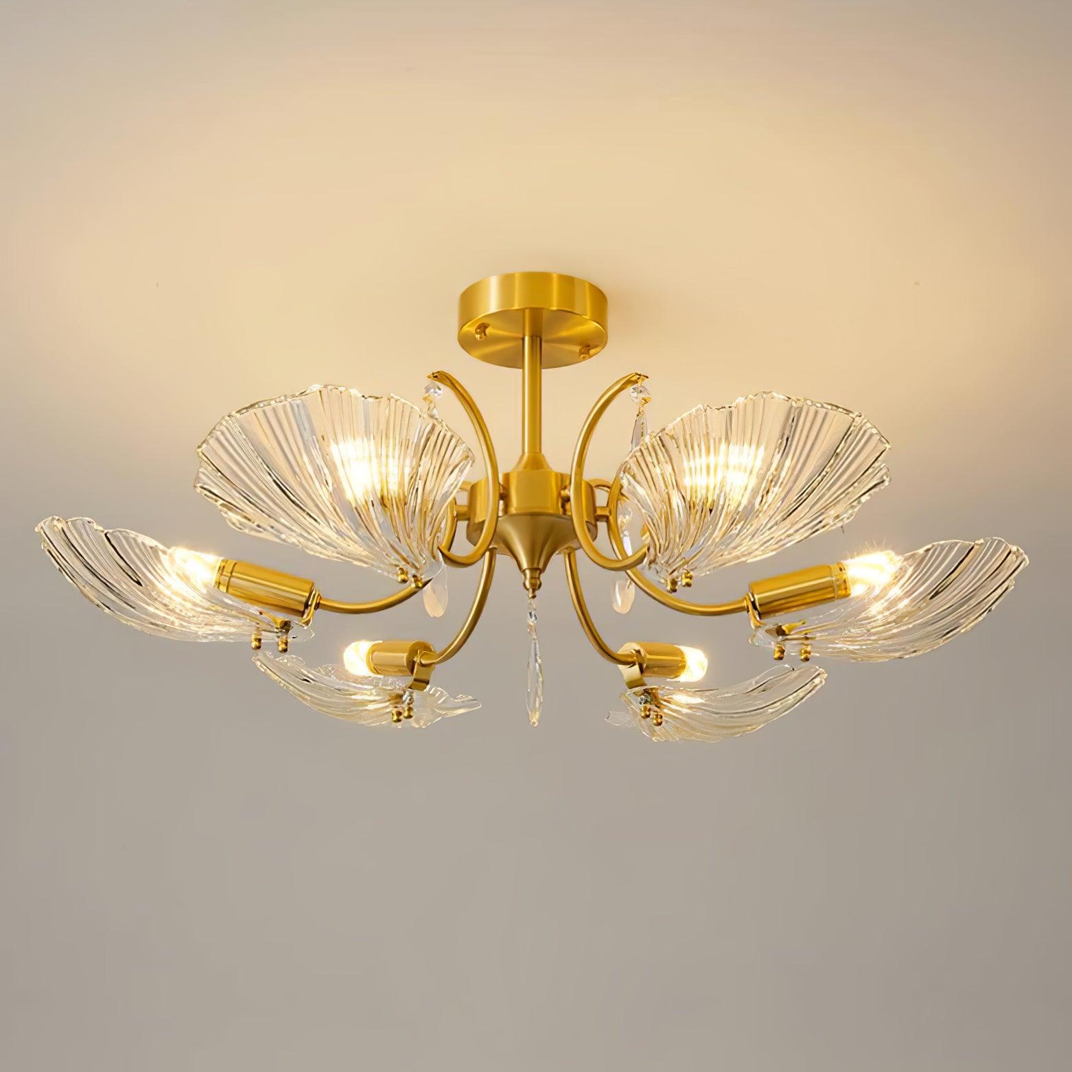 Shell Brass Ceiling Lamp - Cueteks