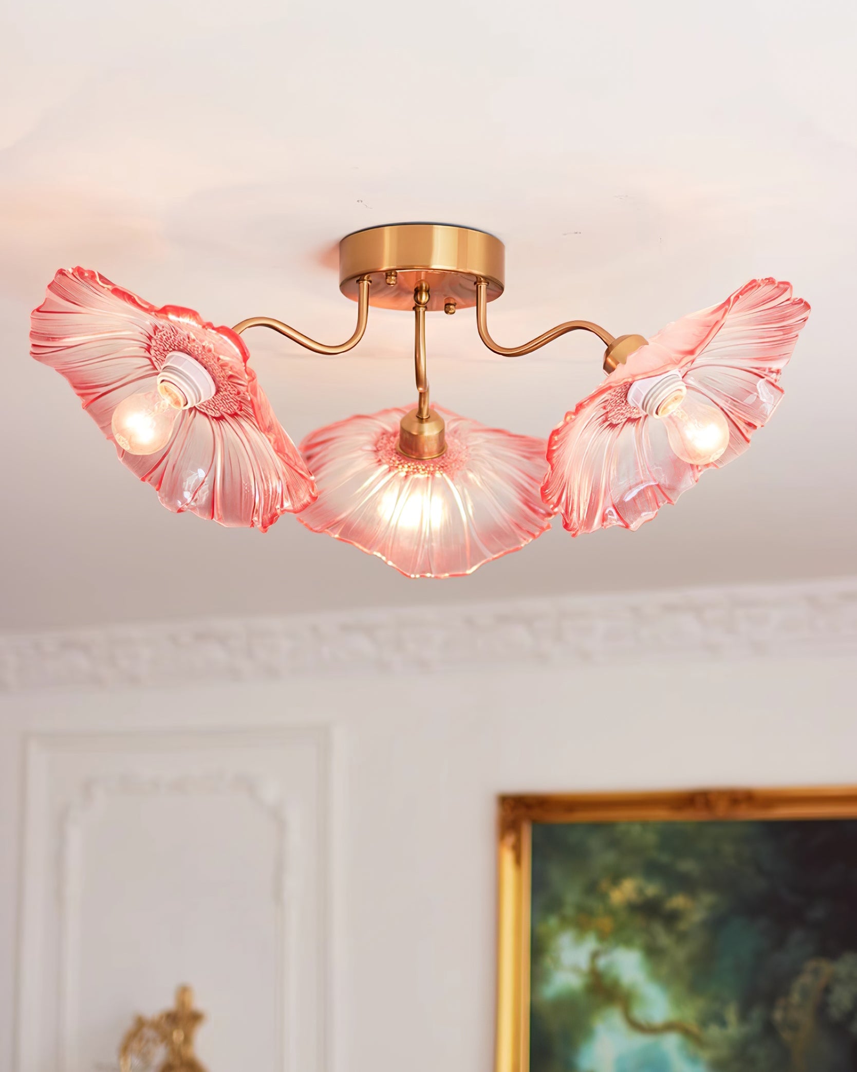 Lotus Leaf Glass Ceiling Lamp - Cueteks
