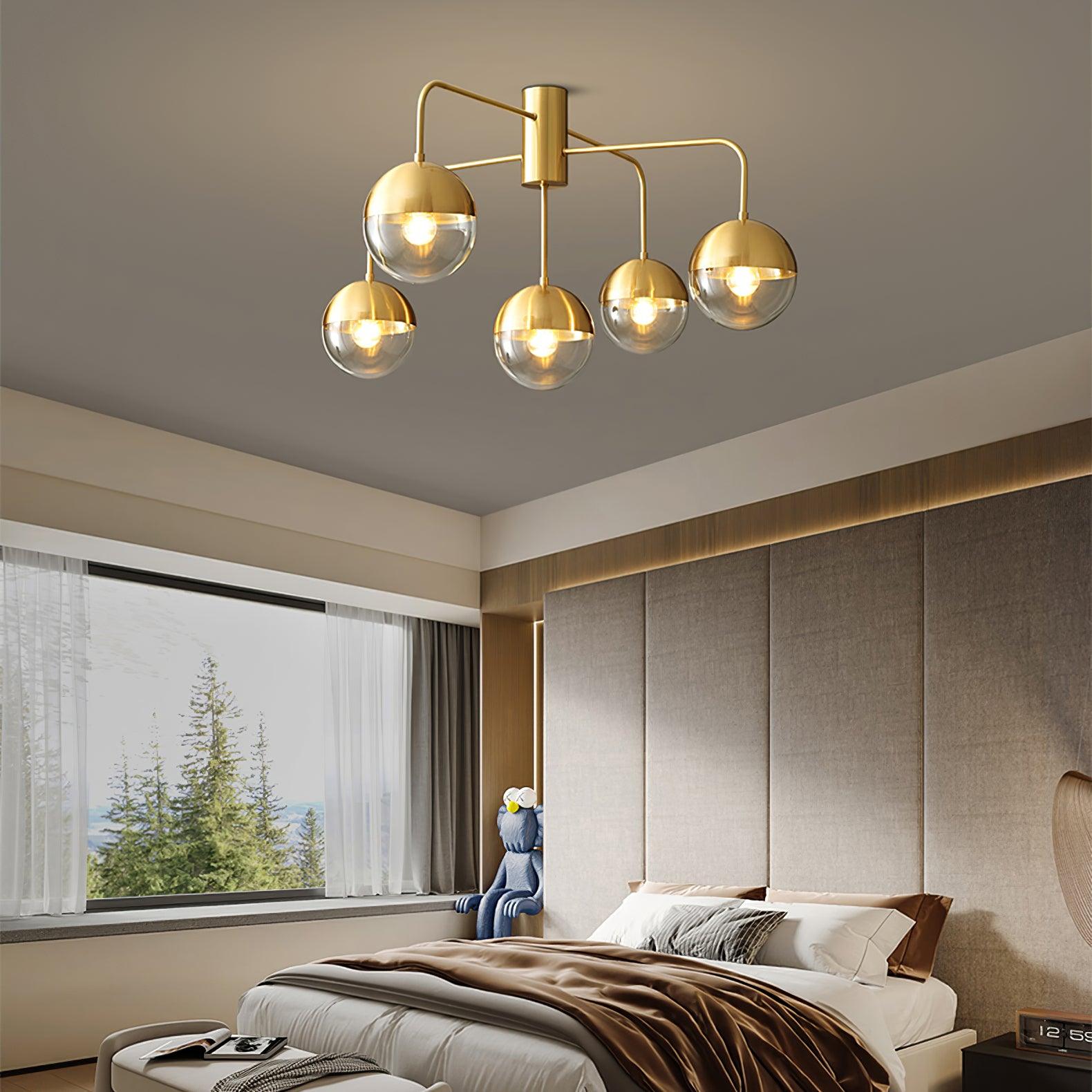 Brass Globulars Ceiling Lamp - Cueteks