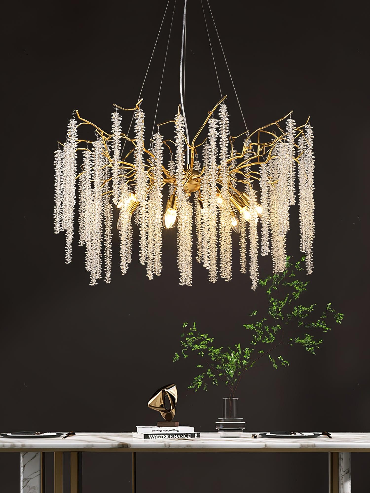 Wisteria Flower Crystal Chandelier - Cueteks