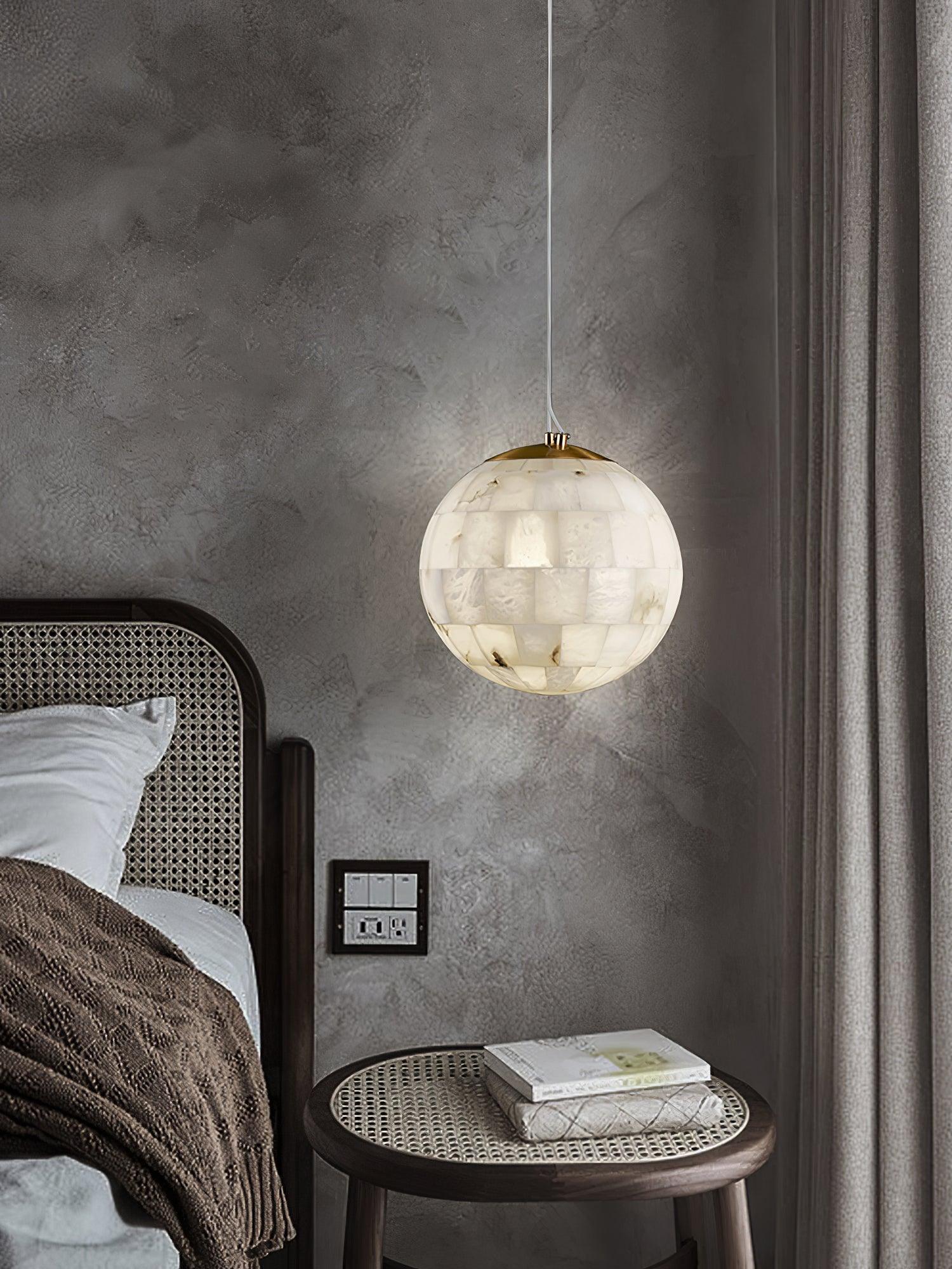 Alabaster Ball Pendant Light - Cueteks