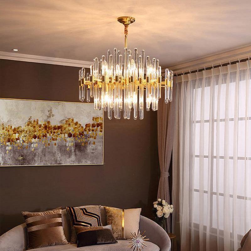 Vintage Antique Brass Chandelier - Cueteks