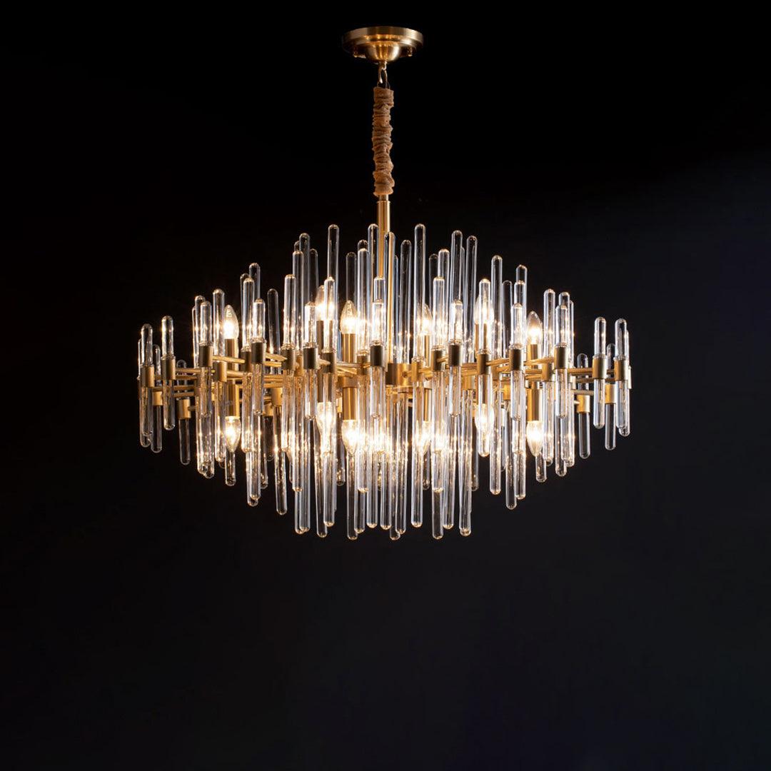 Vintage Antique Brass Chandelier - Cueteks