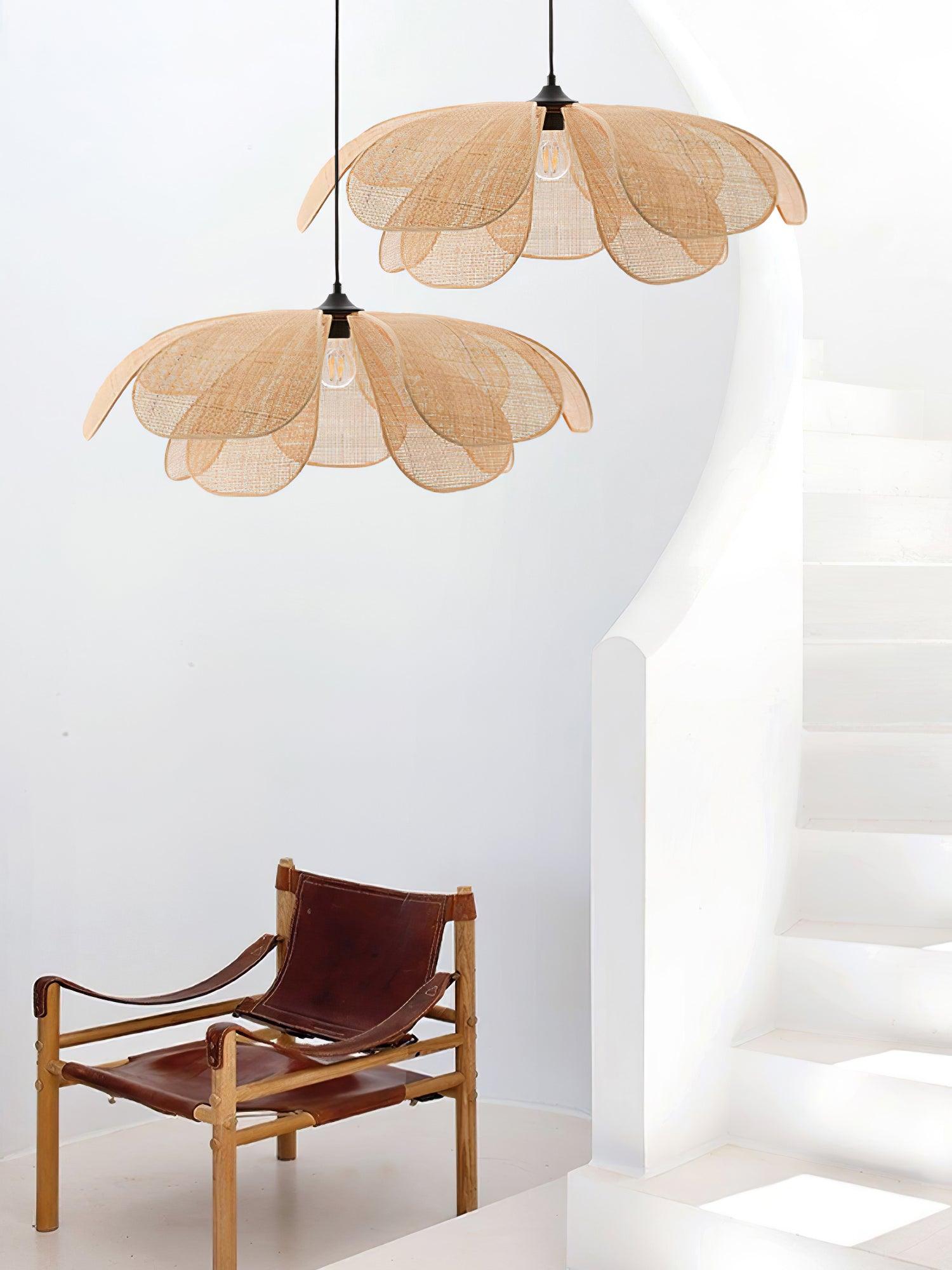 Rattan Petal Pendant Lamp - Cueteks