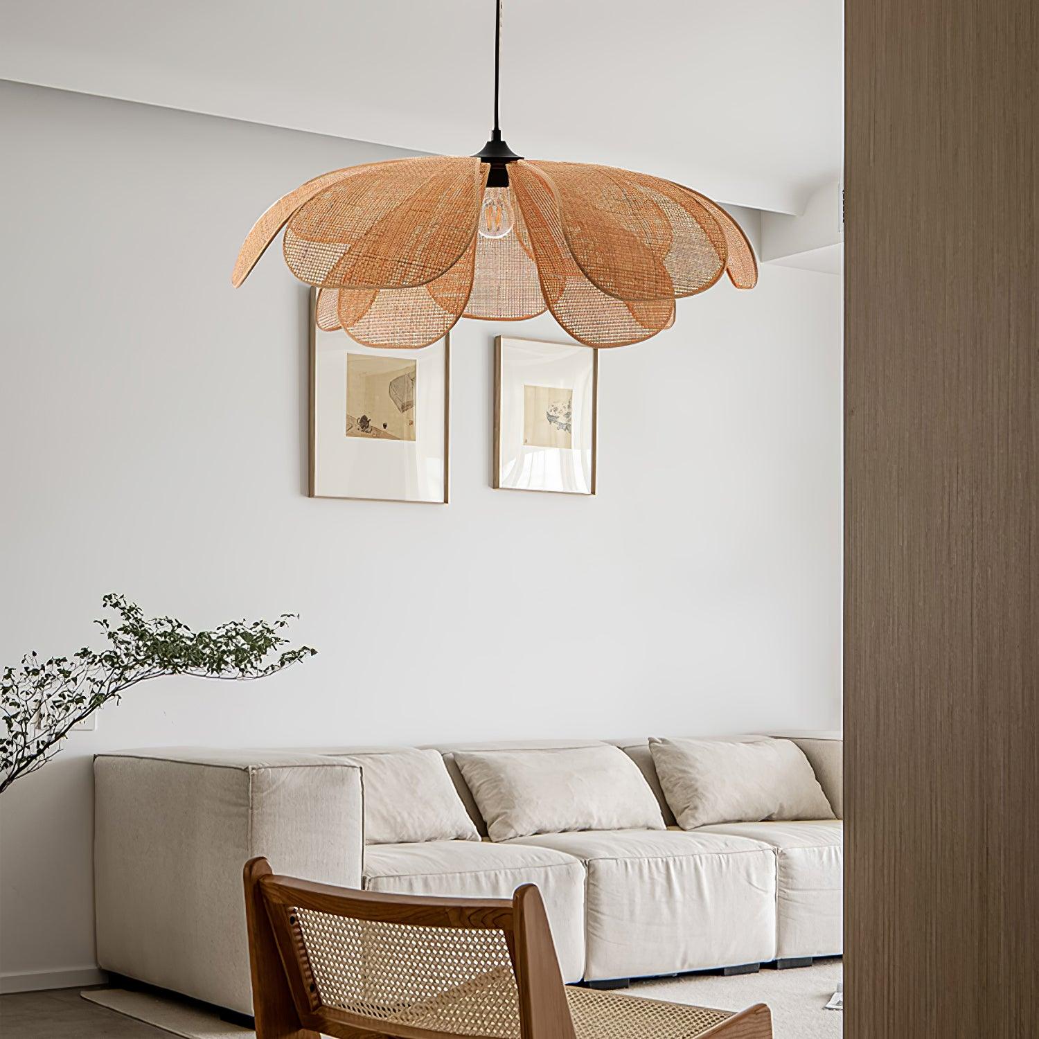 Rattan Petal Pendant Lamp - Cueteks