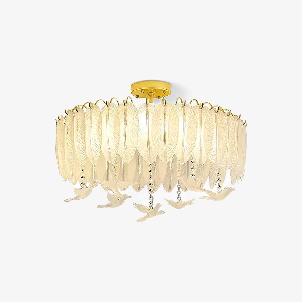Glass Feather Ceiling Light - Cueteks