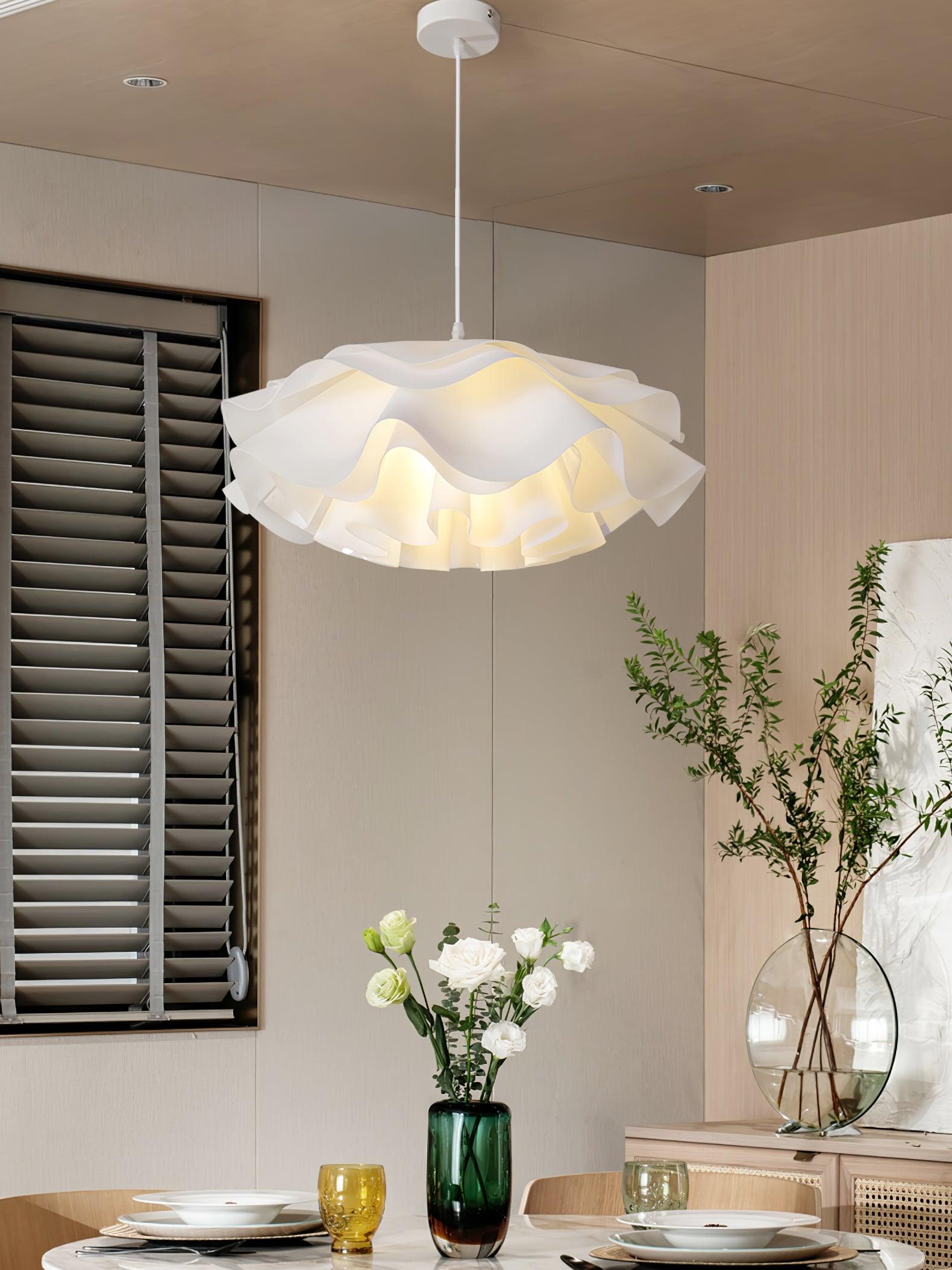 Flower Shaped White Pendant Lamp - Cueteks