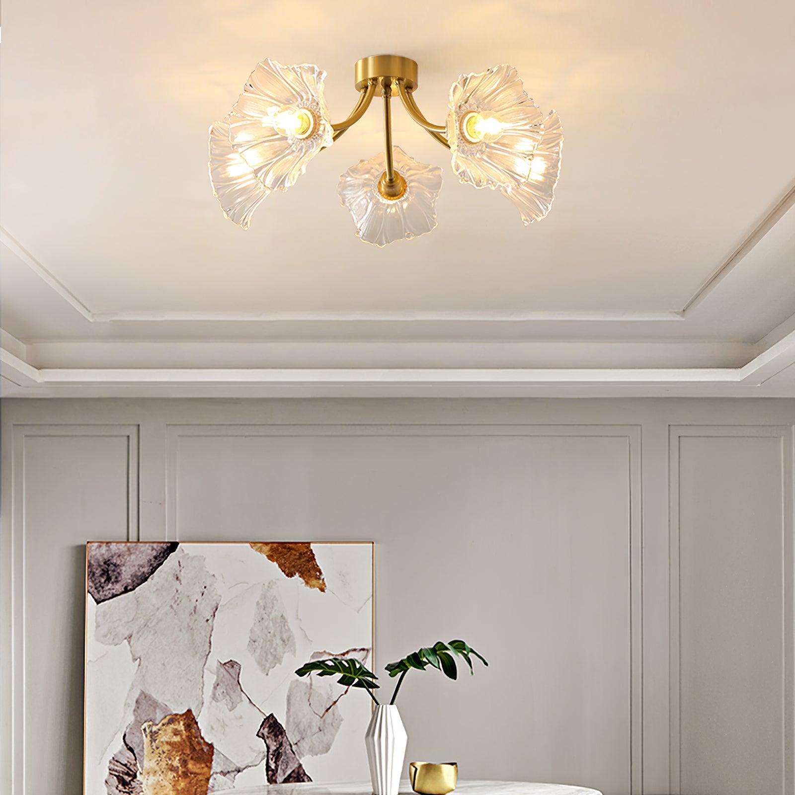 Kalin Flower Glass Ceiling Lamp - Cueteks