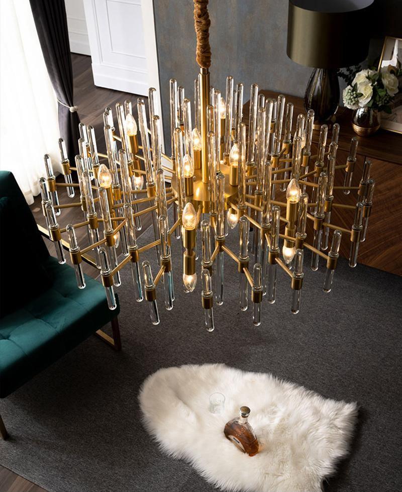 Vintage Antique Brass Chandelier - Cueteks