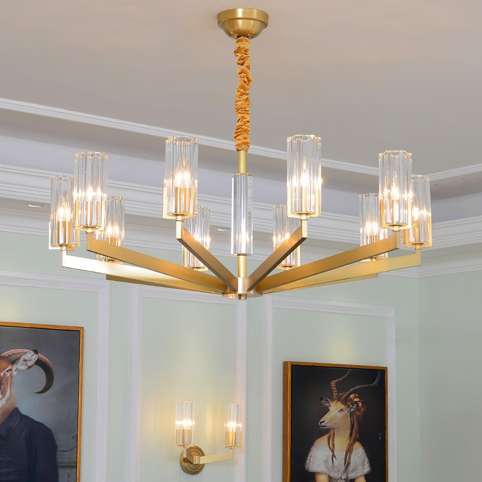 Kayla Brass Chandelier - Cueteks