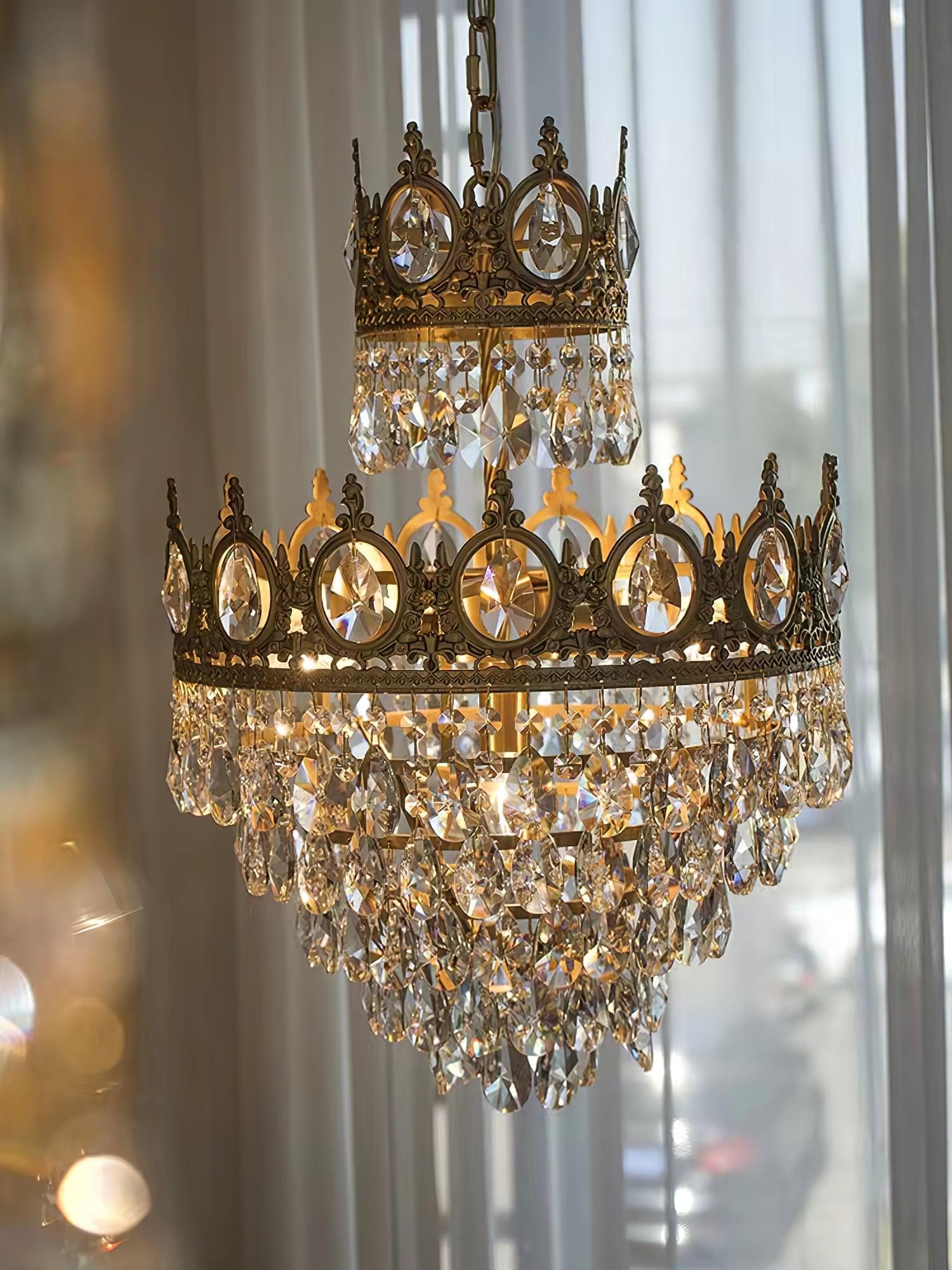 Vintage Crystal Chandelier - Cueteks