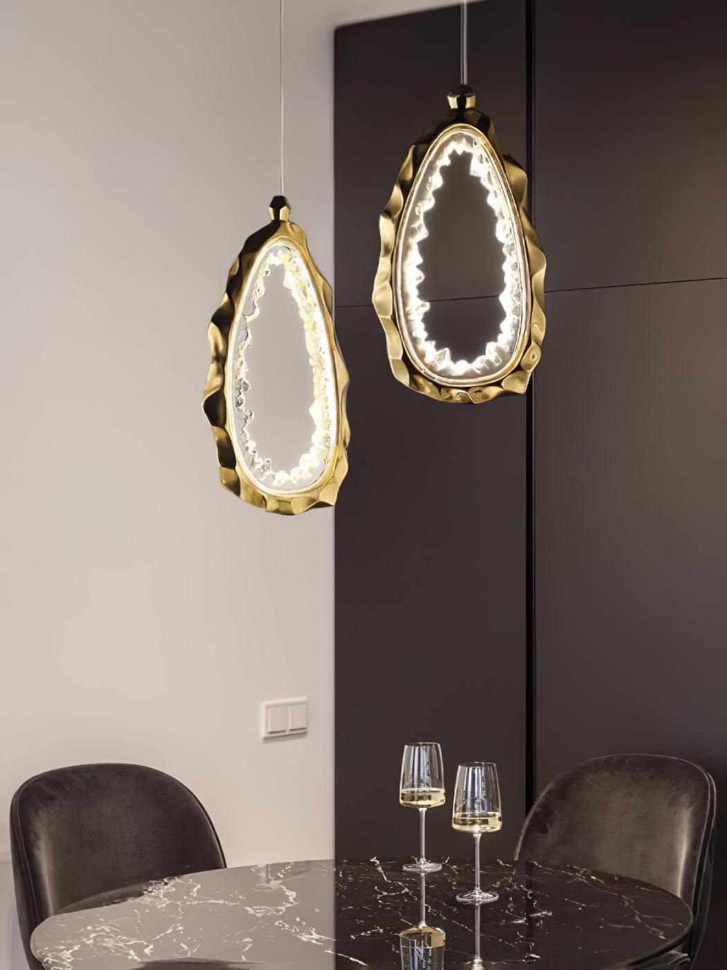 Resin Circlet Brass Pendant Lamp - Cueteks