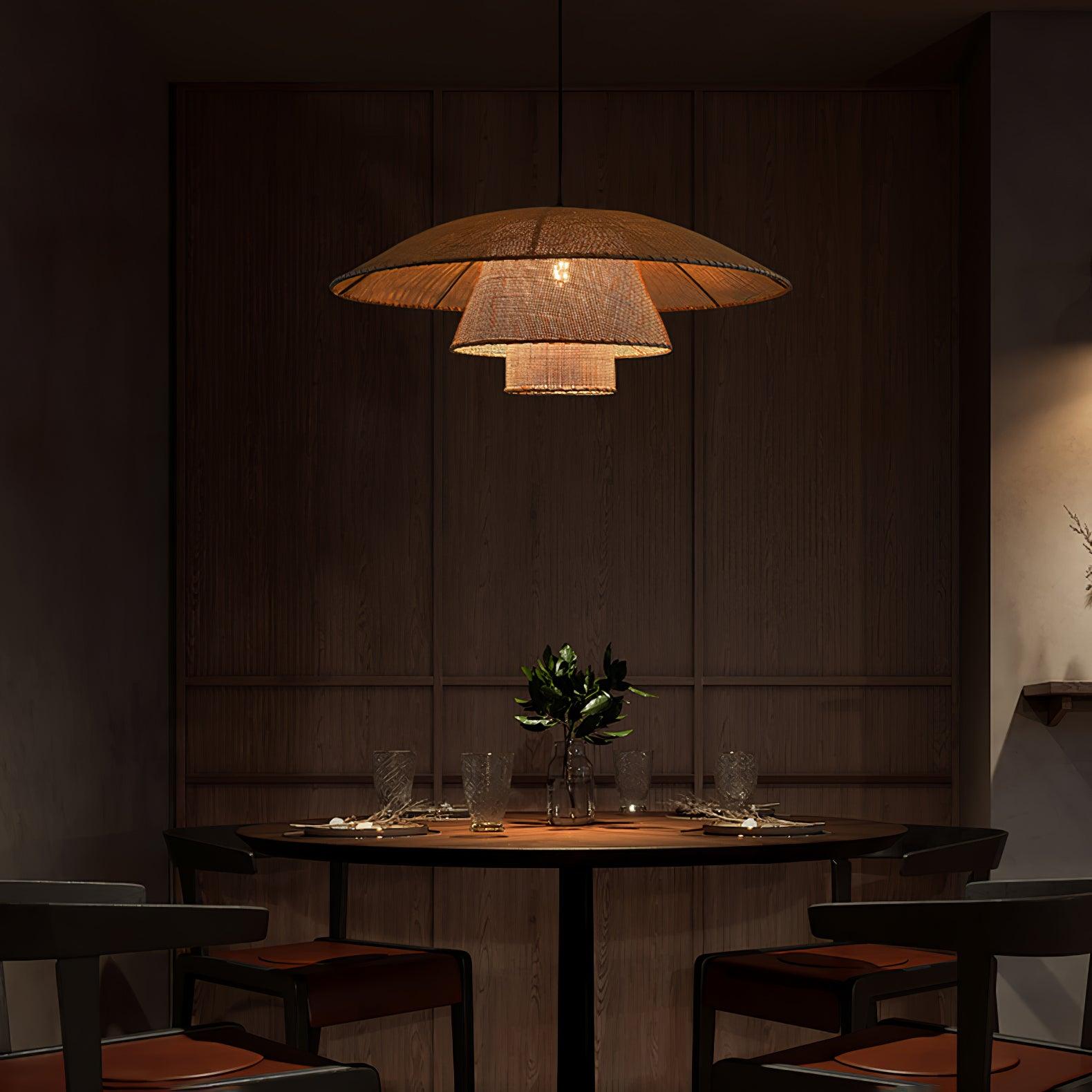Hat Weave Rattan Pendant Lamp - Cueteks