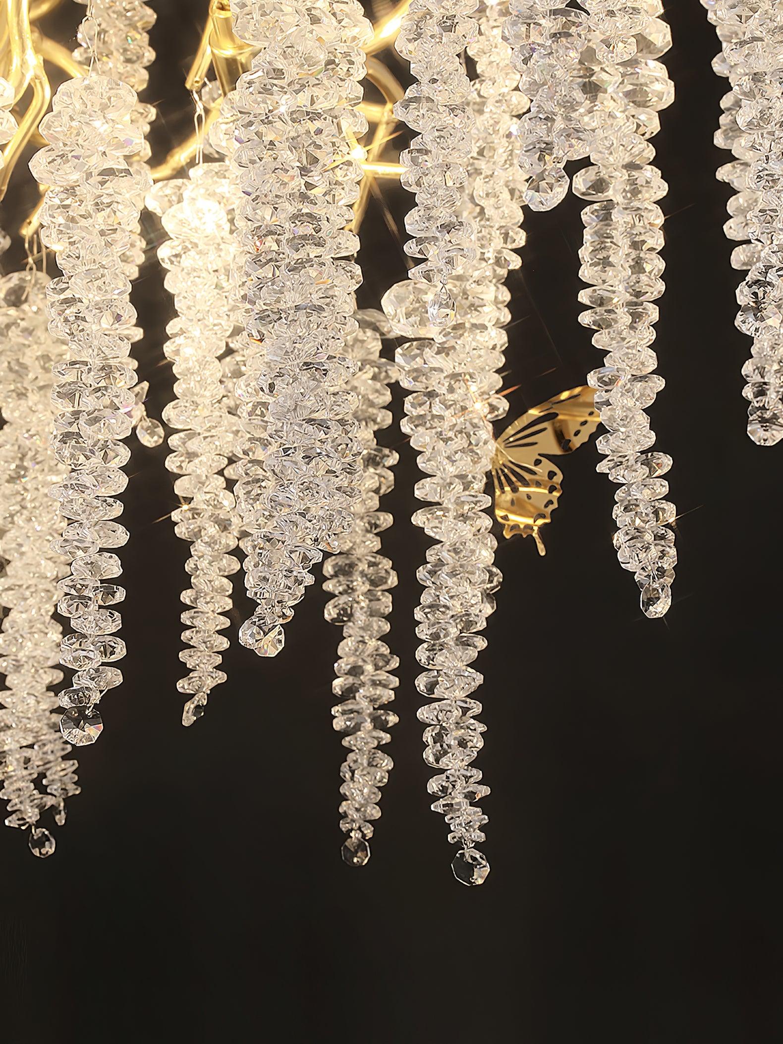 Wisteria Flower Crystal Chandelier - Cueteks