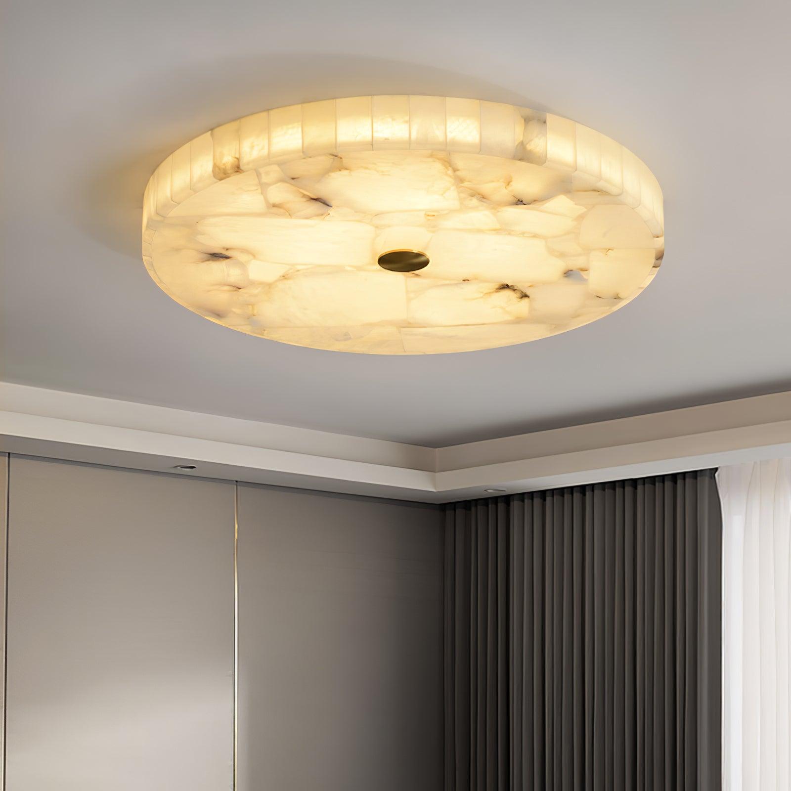 Round Alabaster Ceiling Lamp - Cueteks
