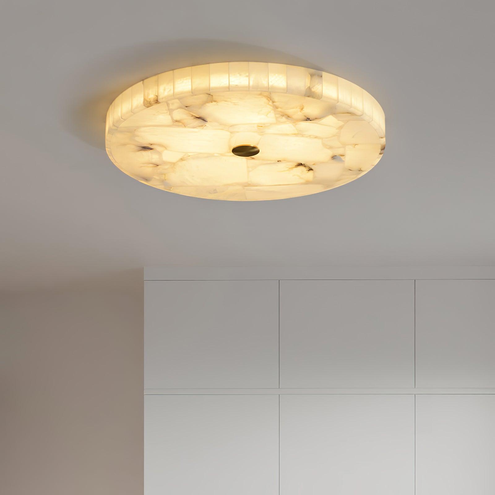 Round Alabaster Ceiling Lamp - Cueteks