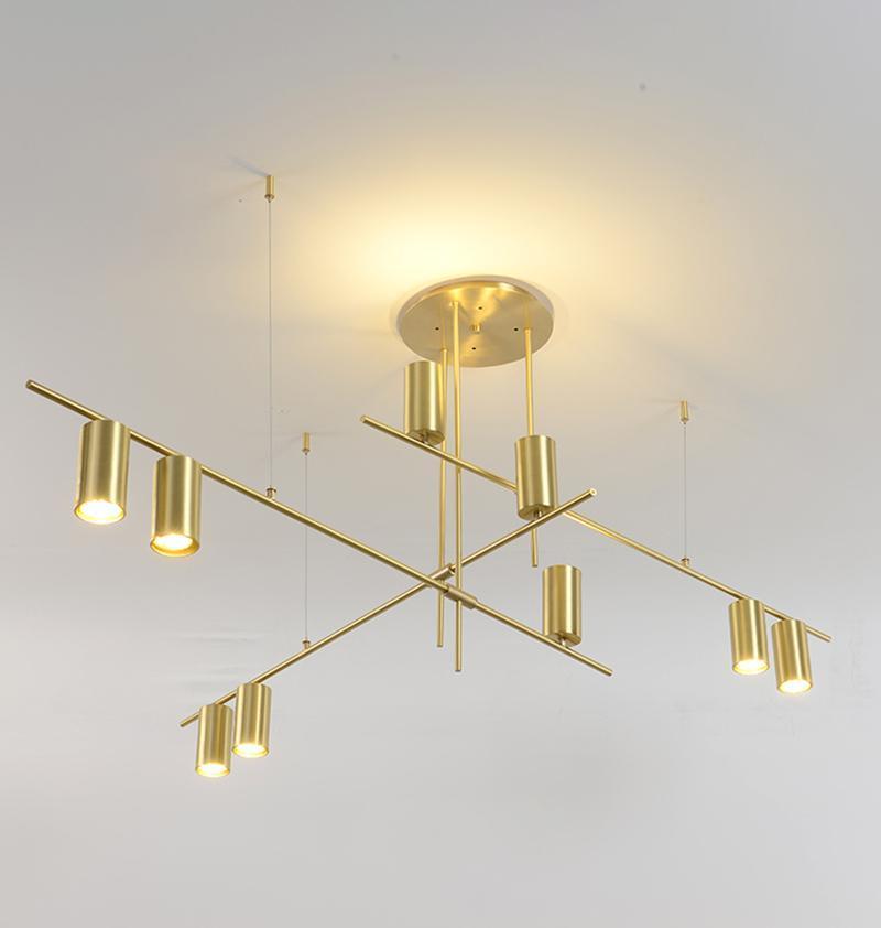 Tribes bar chandelier with cylindrical light heads