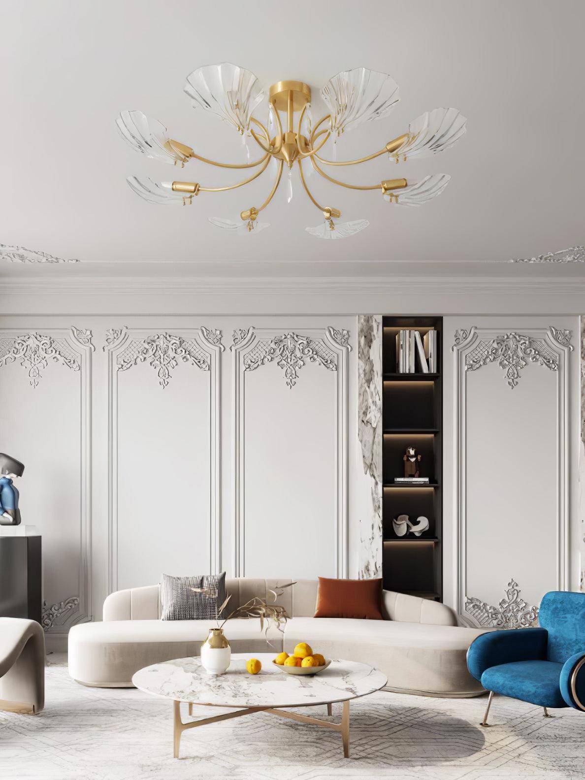 Shell Brass Ceiling Lamp - Cueteks