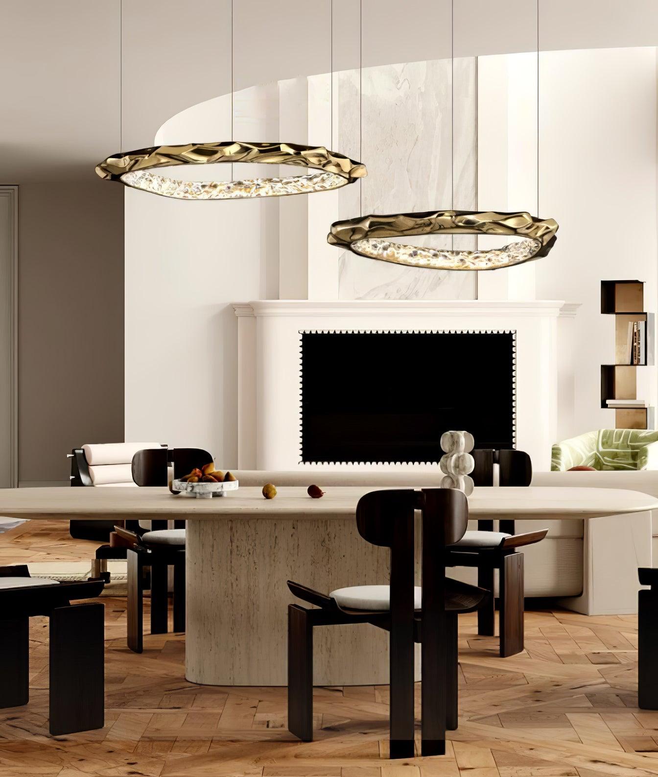 Resin Circlet Brass Pendant Lamp - Cueteks