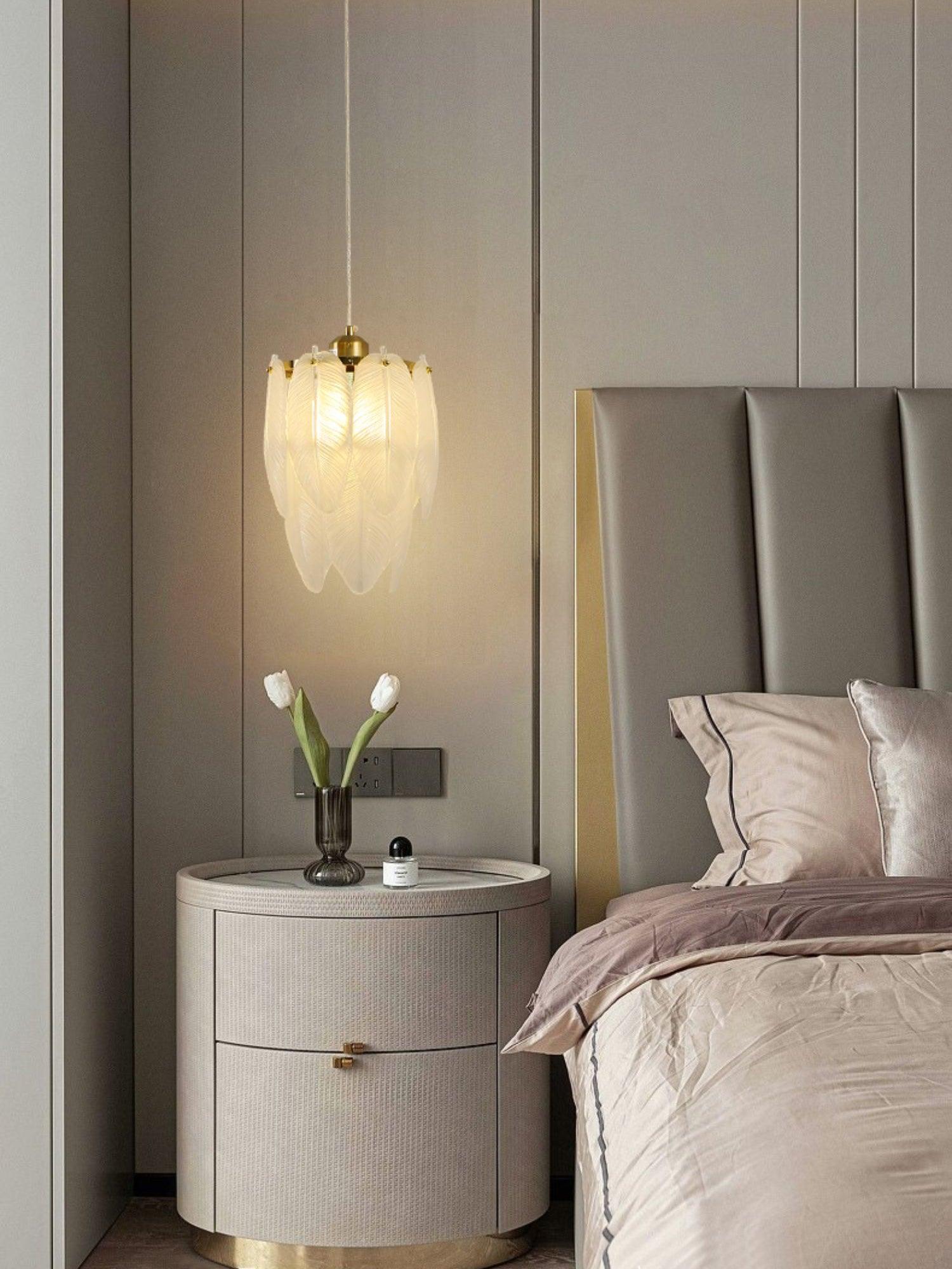 Glass Feather Pendant Light - Cueteks
