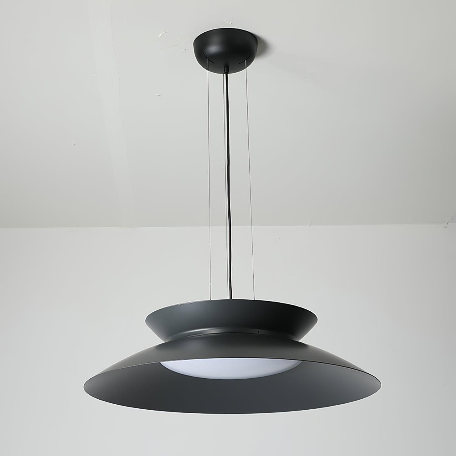 Dark Cetra pendant with an illuminated pale diffuser