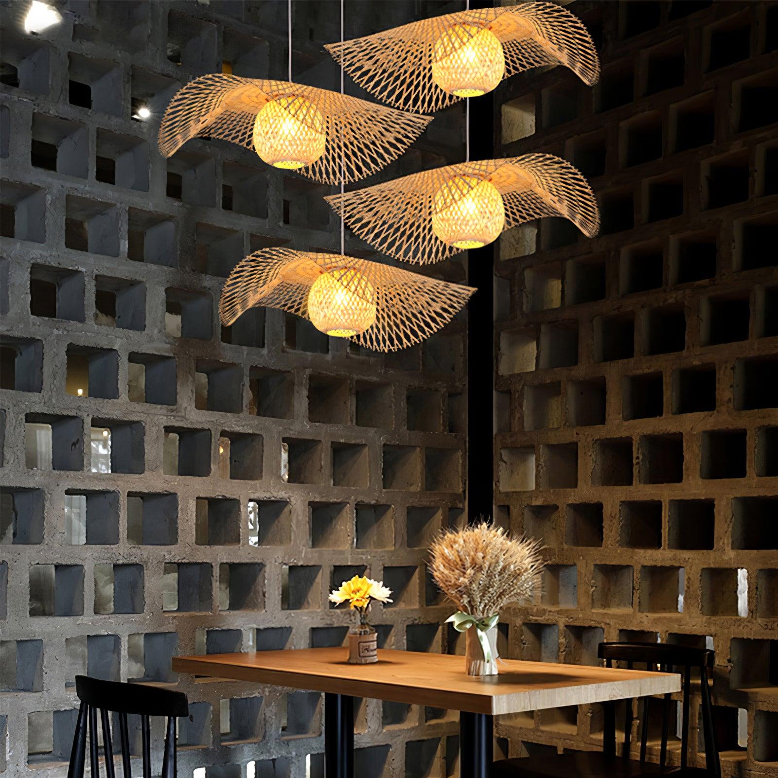 Bamboo Frame Pendant Lamp - Cueteks