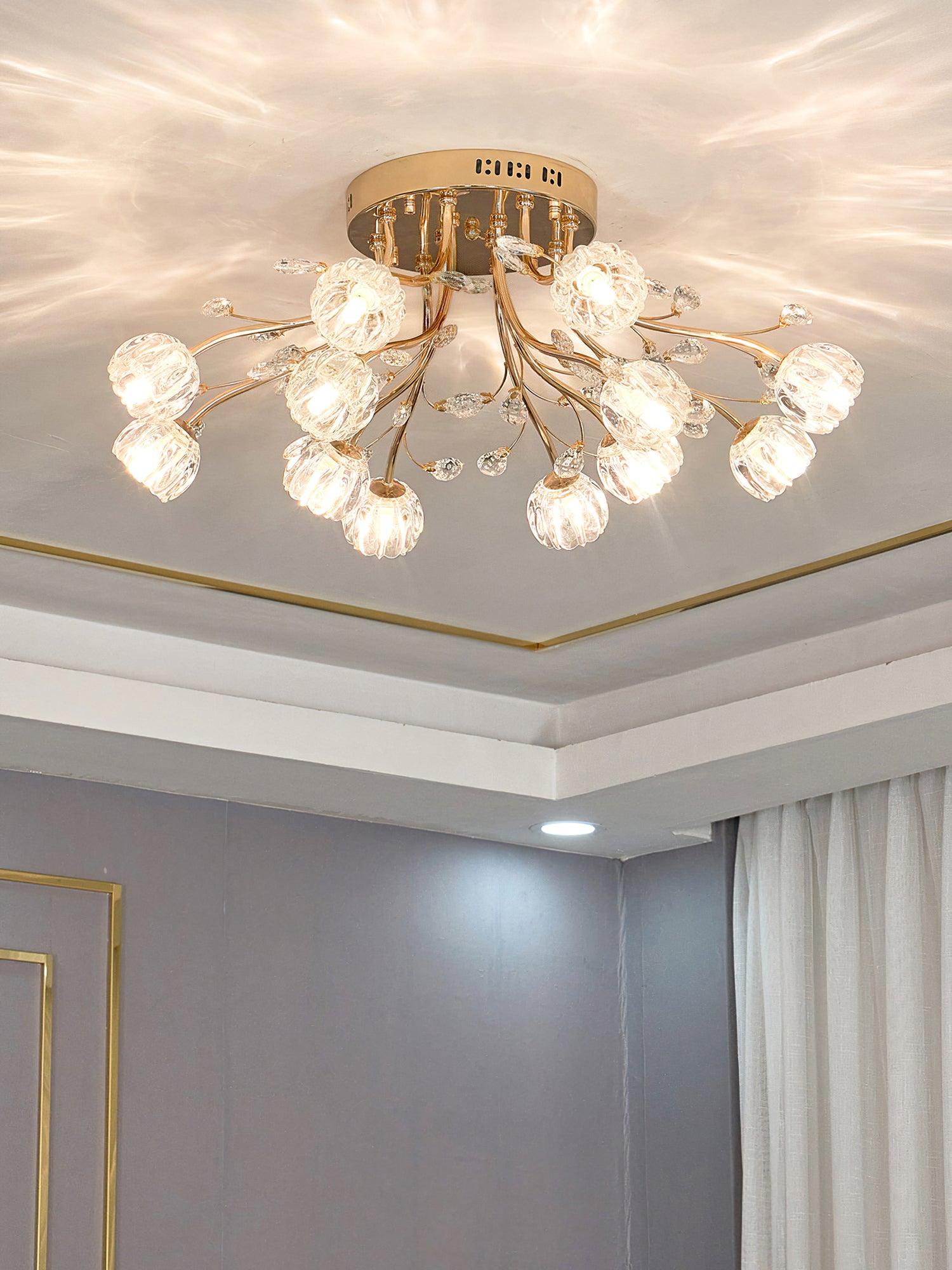 Crystal Flower Ceiling Light - Cueteks