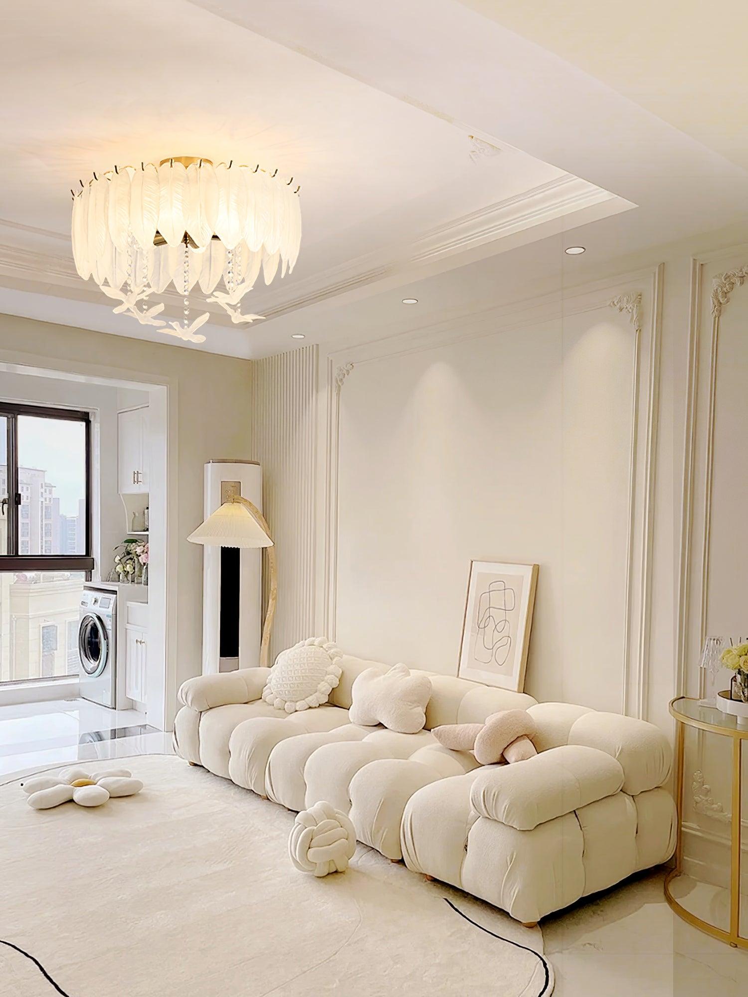 Glass Feather Ceiling Light - Cueteks